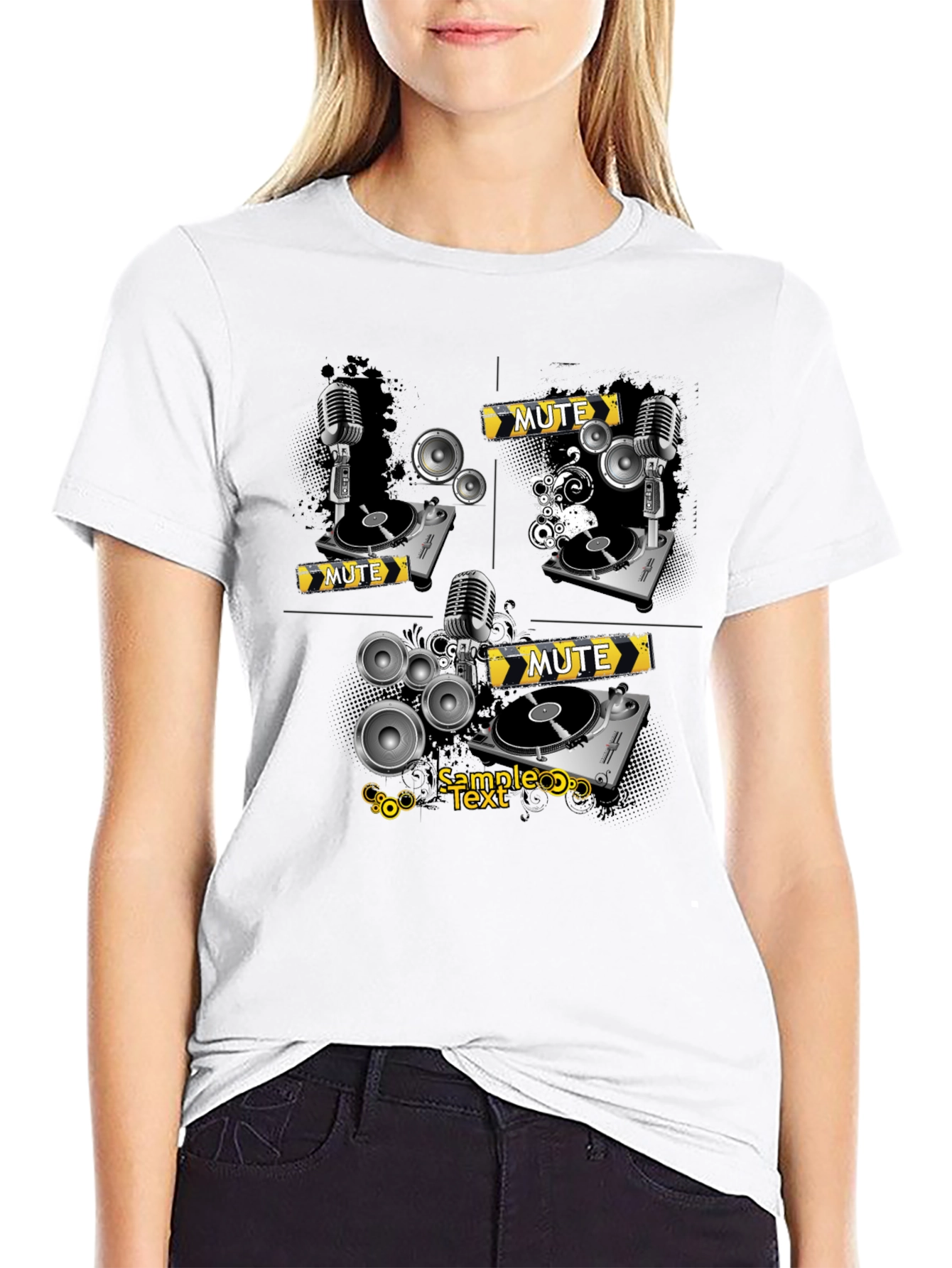 DJ Turntable Graphic Black T-Shirt