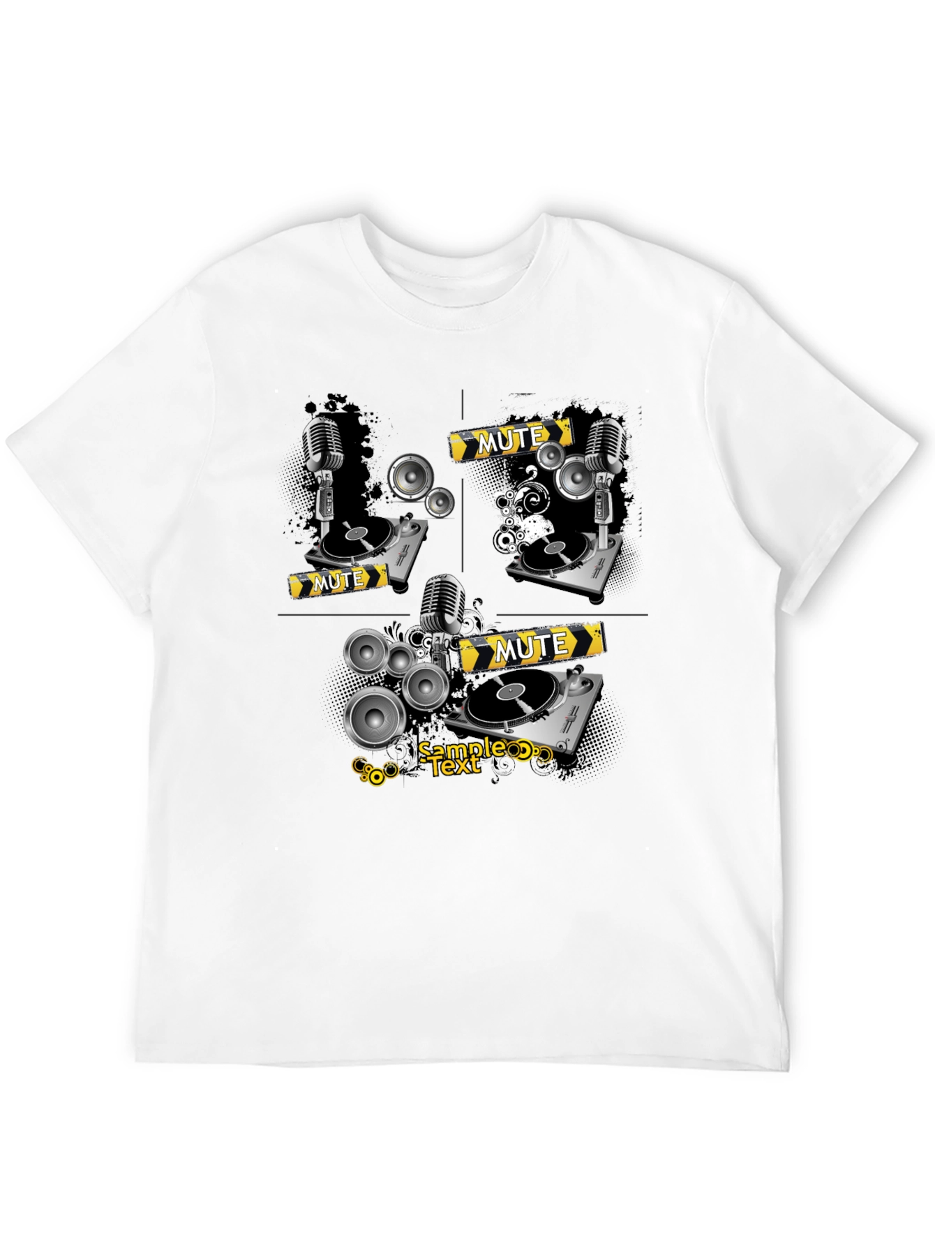 DJ Turntable Graphic Black T-Shirt