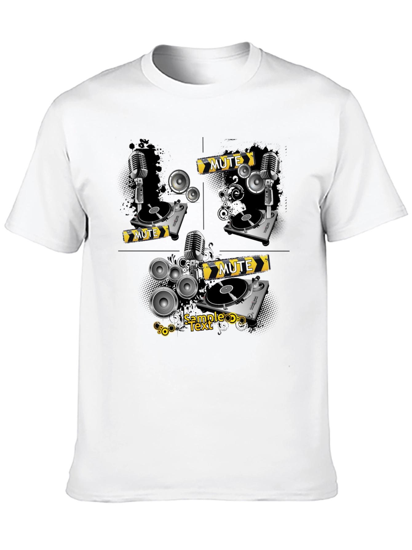 DJ Turntable Graphic Black T-Shirt