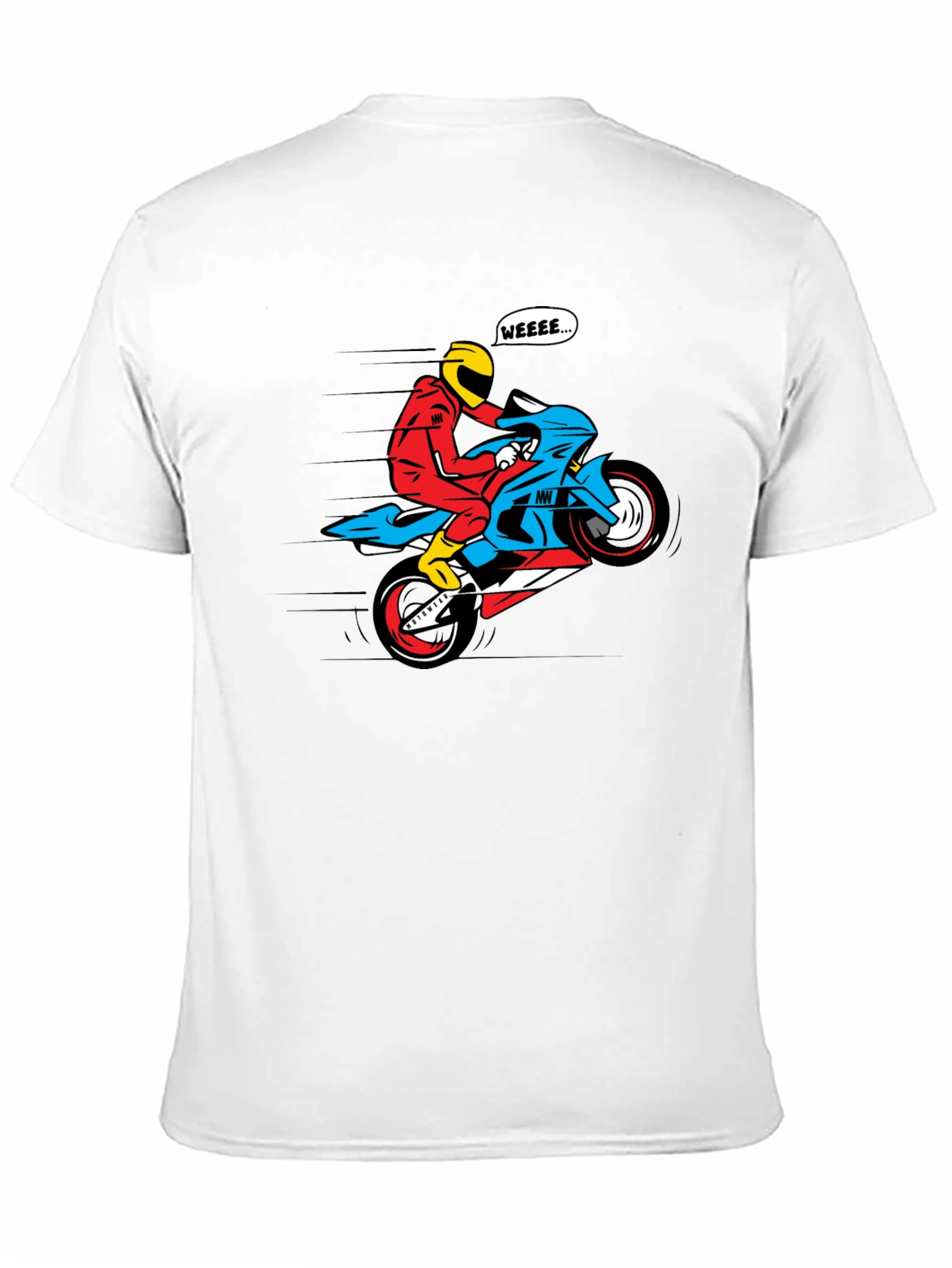Motorcycle Wheelie Graphic Tee - Black