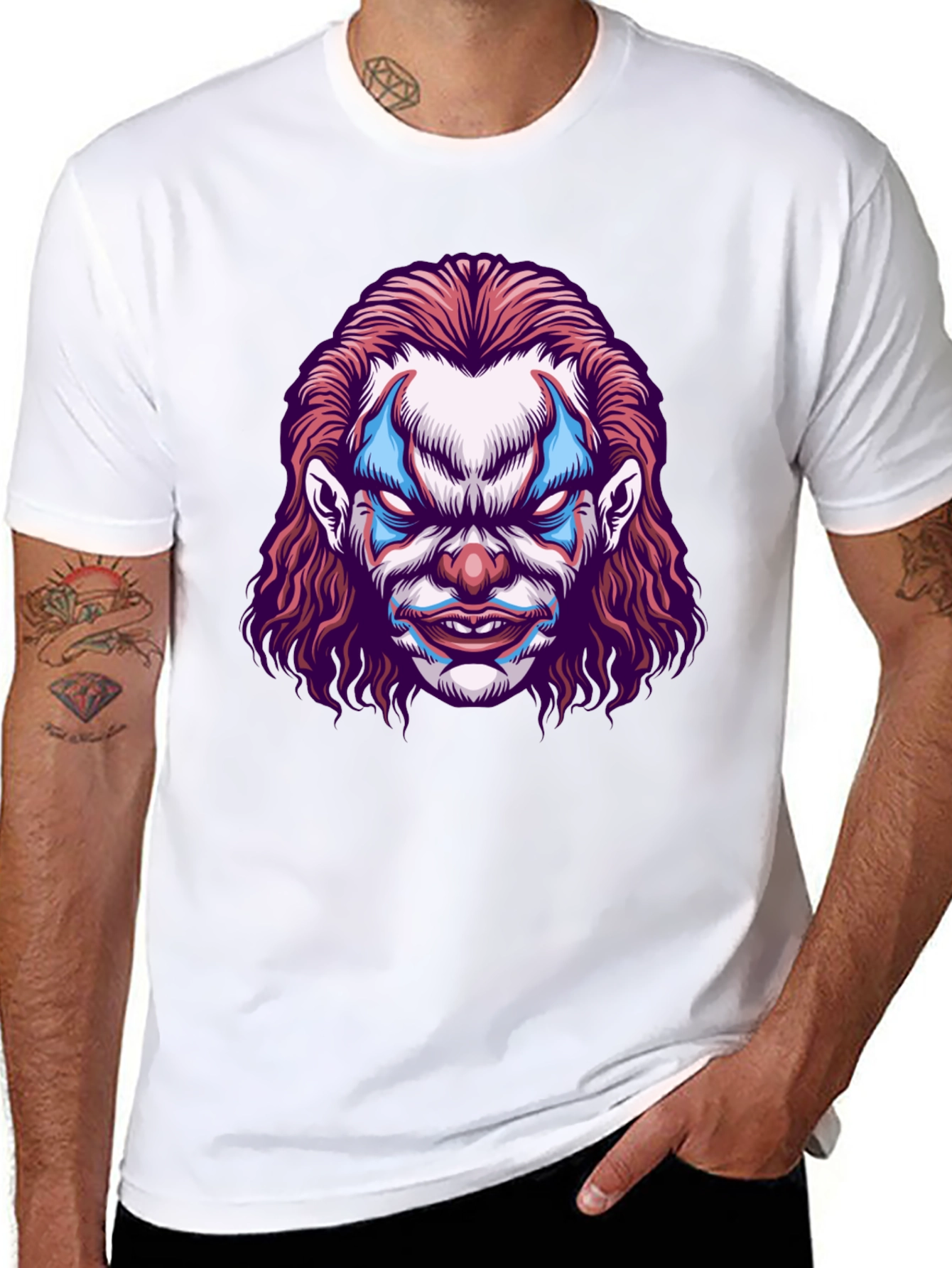 Scary Clown Graphic Tee - Mens Black T-Shirt
