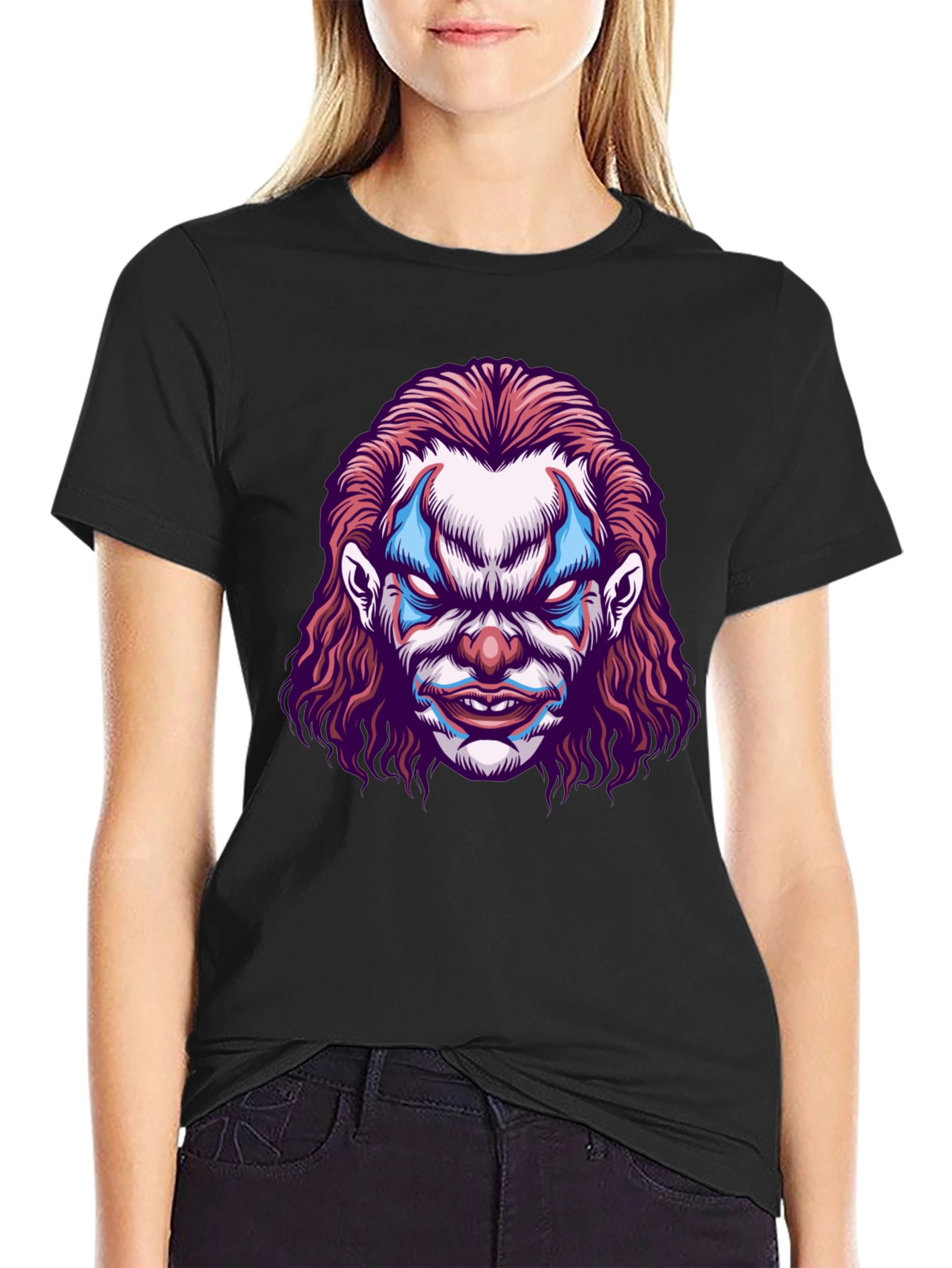 Scary Clown Graphic Tee - Mens Black T-Shirt