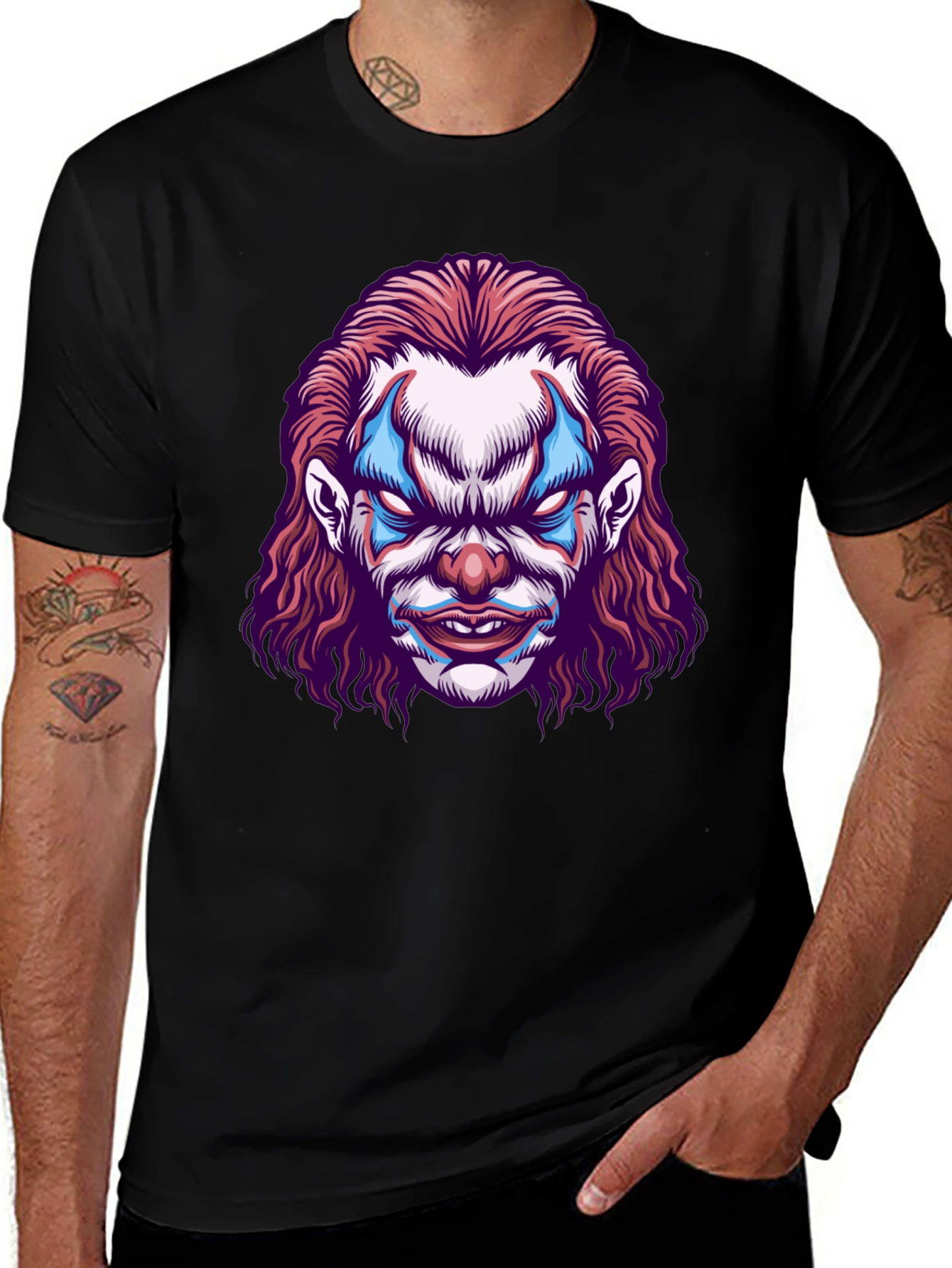 Scary Clown Graphic Tee - Mens Black T-Shirt