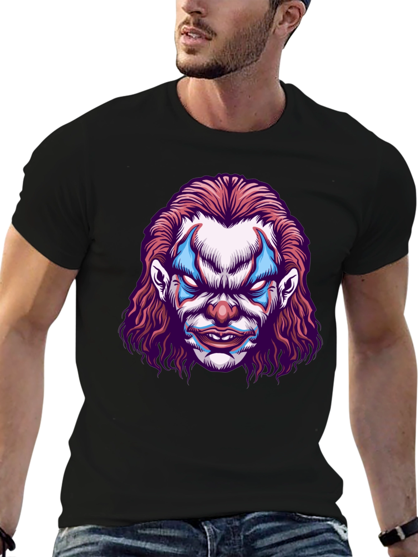 Scary Clown Graphic Tee - Mens Black T-Shirt