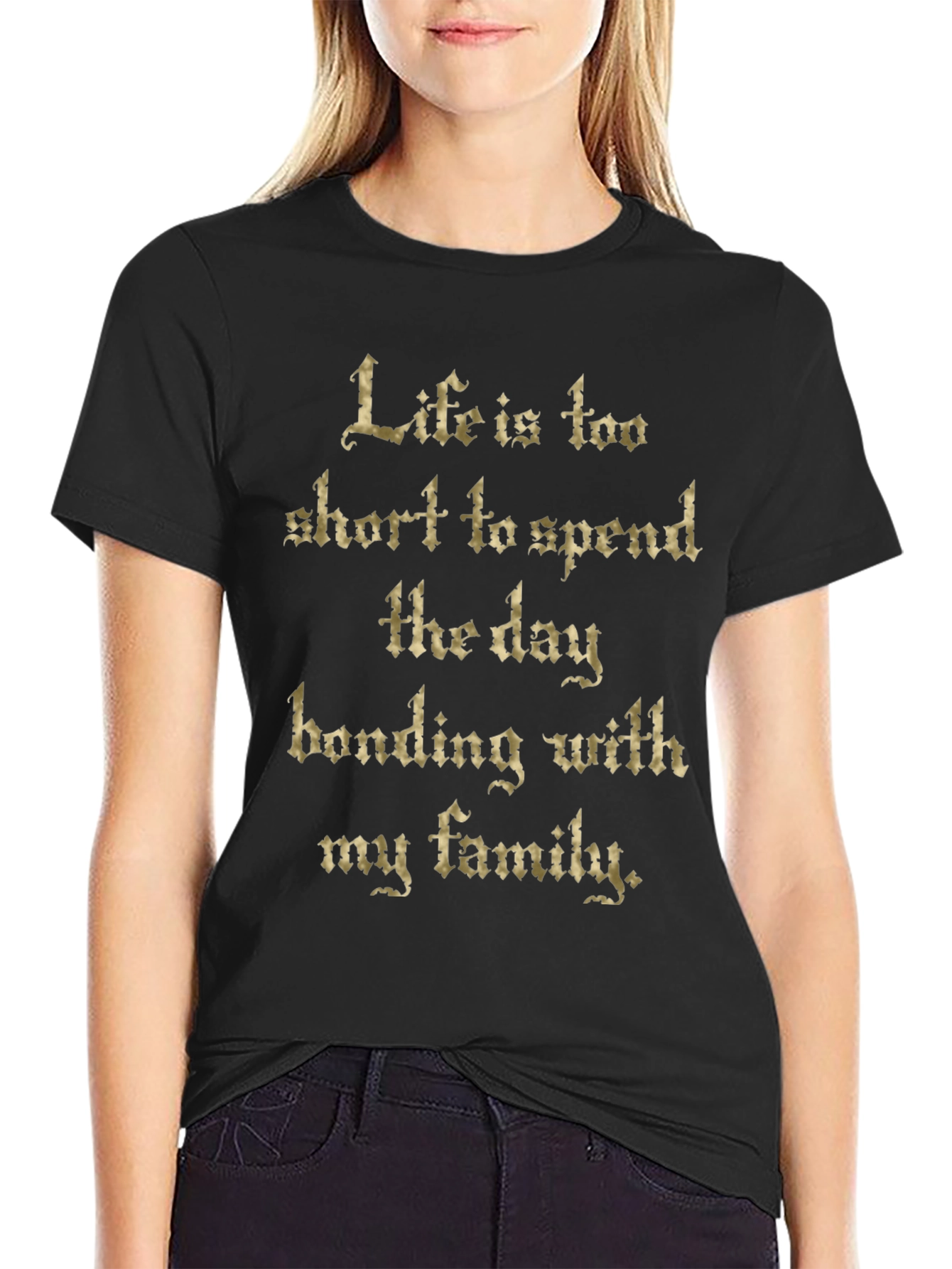 Funny Life is Too Short Black Graphic Tee