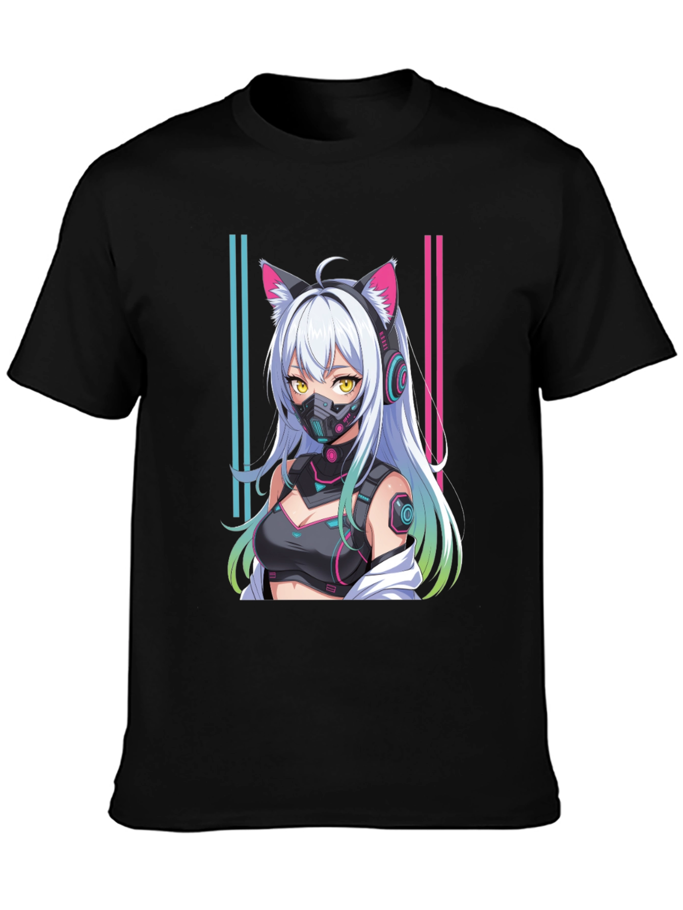 Anime Cyberpunk Cat Girl T-Shirt