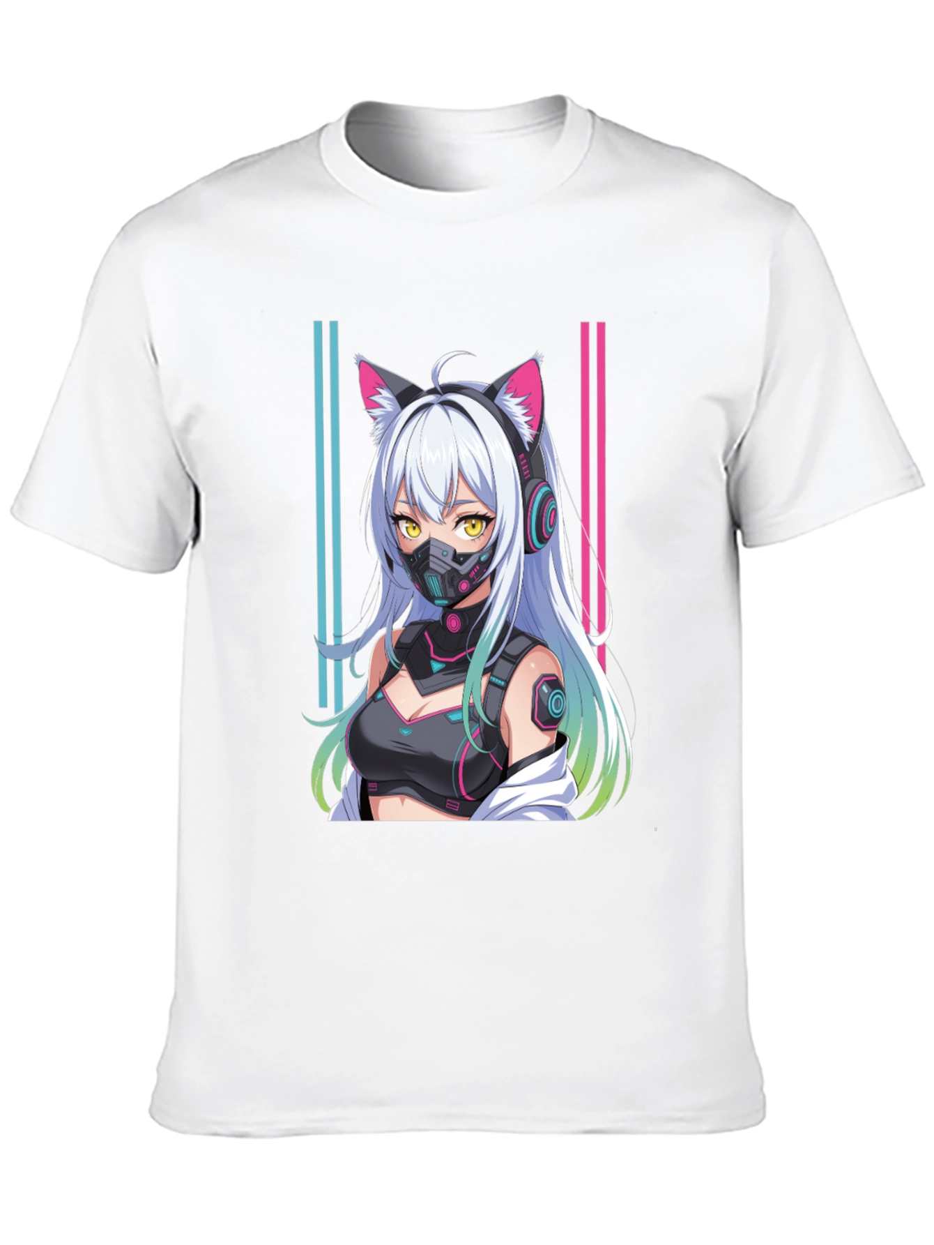 Anime Cyberpunk Cat Girl T-Shirt