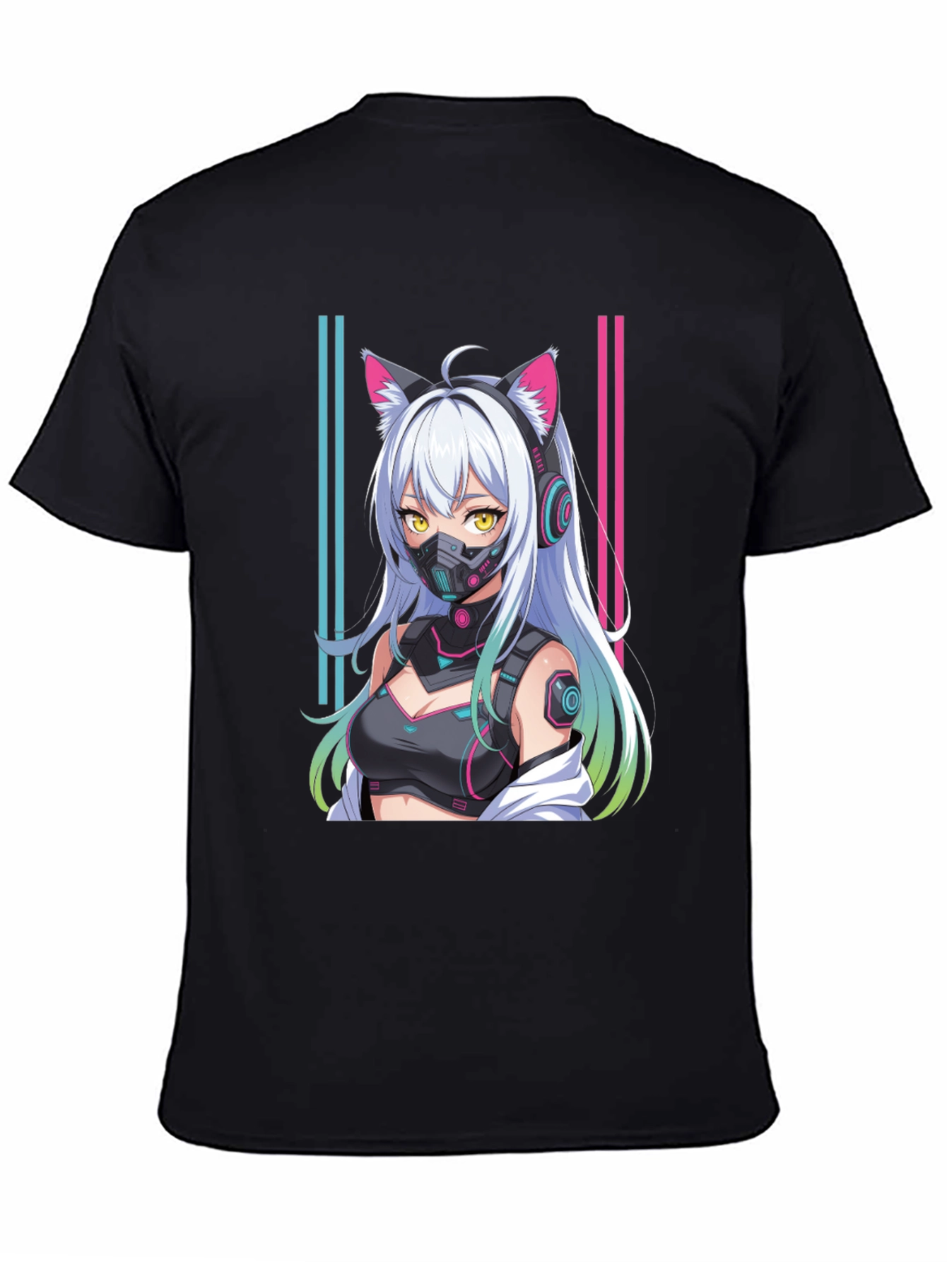 Anime Cyberpunk Cat Girl T-Shirt