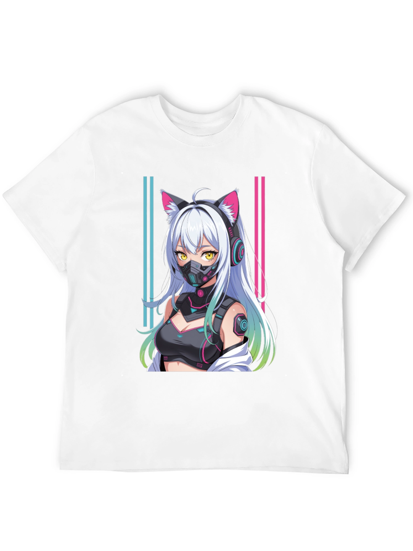 Anime Cyberpunk Cat Girl T-Shirt
