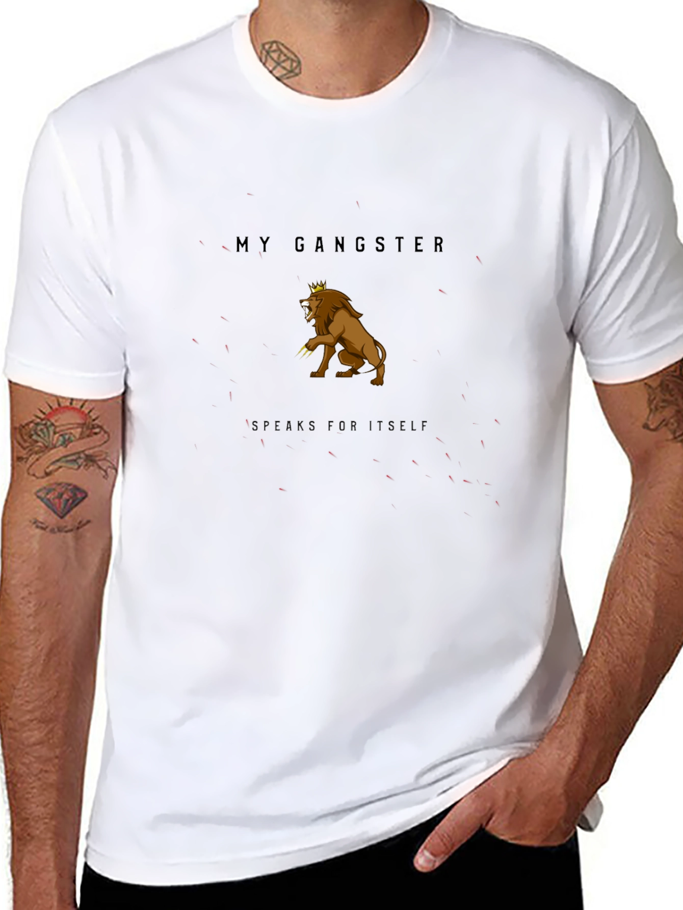 My Gangster Lion Graphic Tee - Black