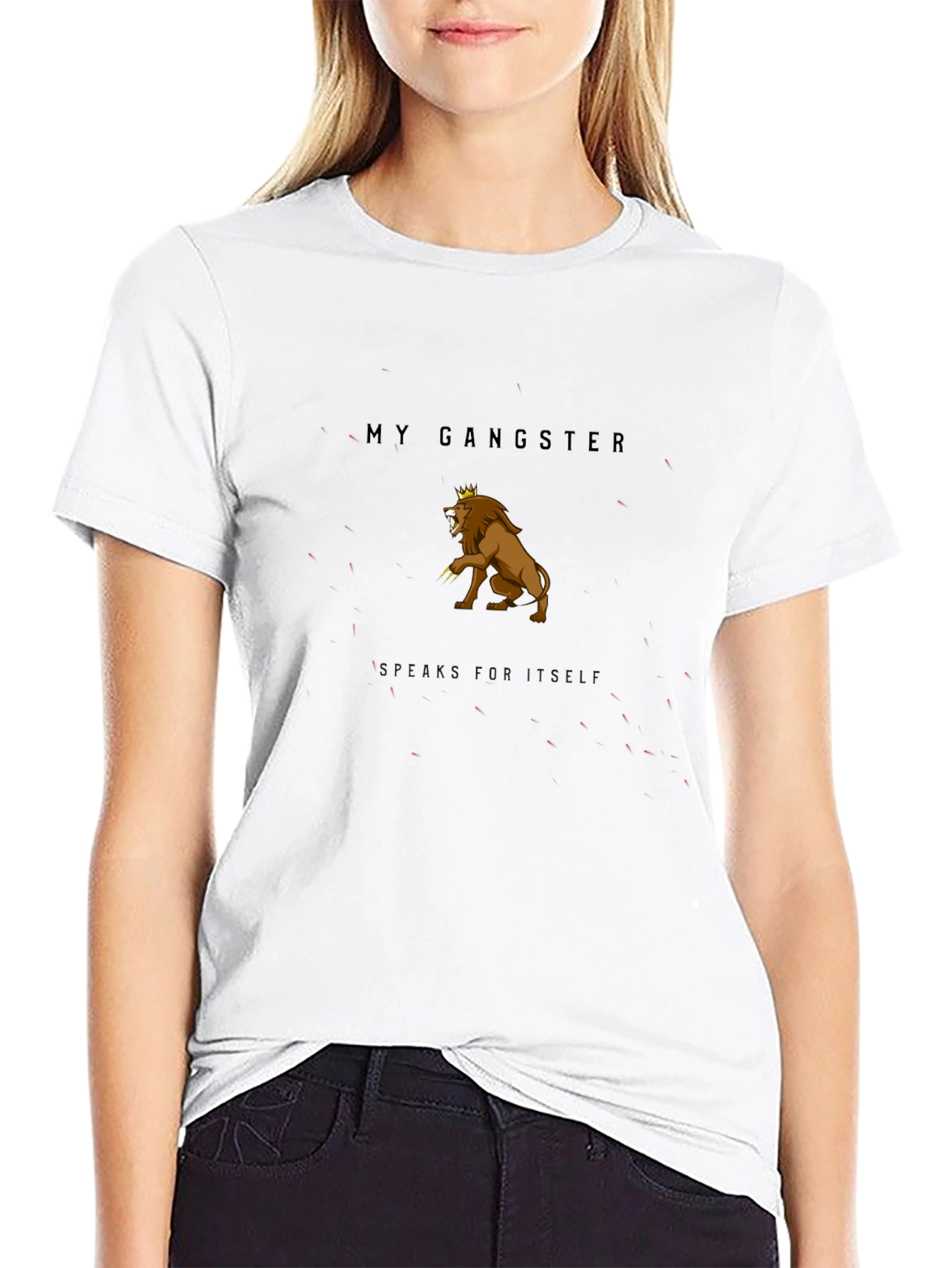 My Gangster Lion Graphic Tee - Black