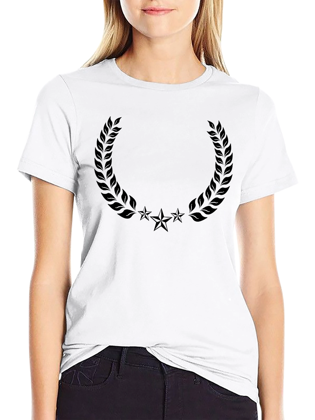 Black Laurel Wreath Star Graphic Tee