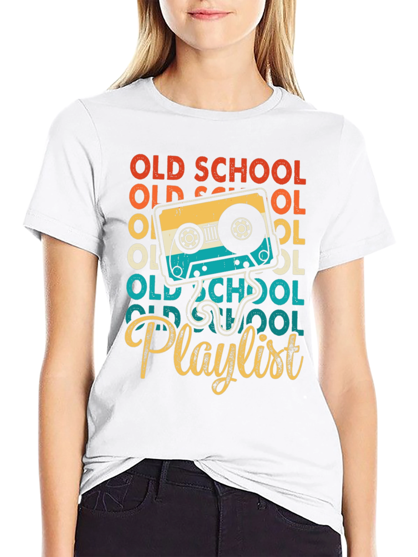 Old School Playlist Retro Cassette Tape T-Shirt