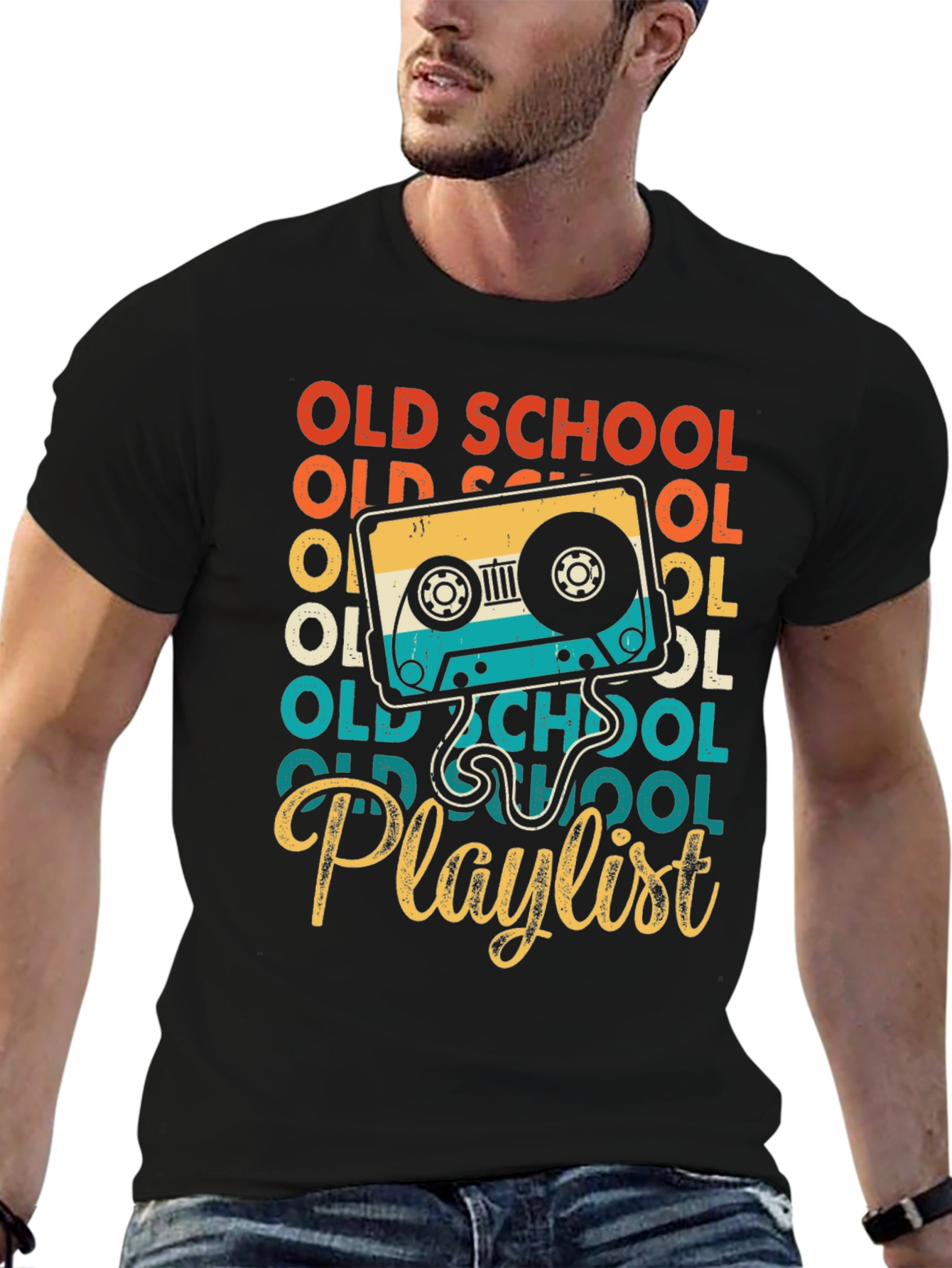 Old School Playlist Retro Cassette Tape T-Shirt