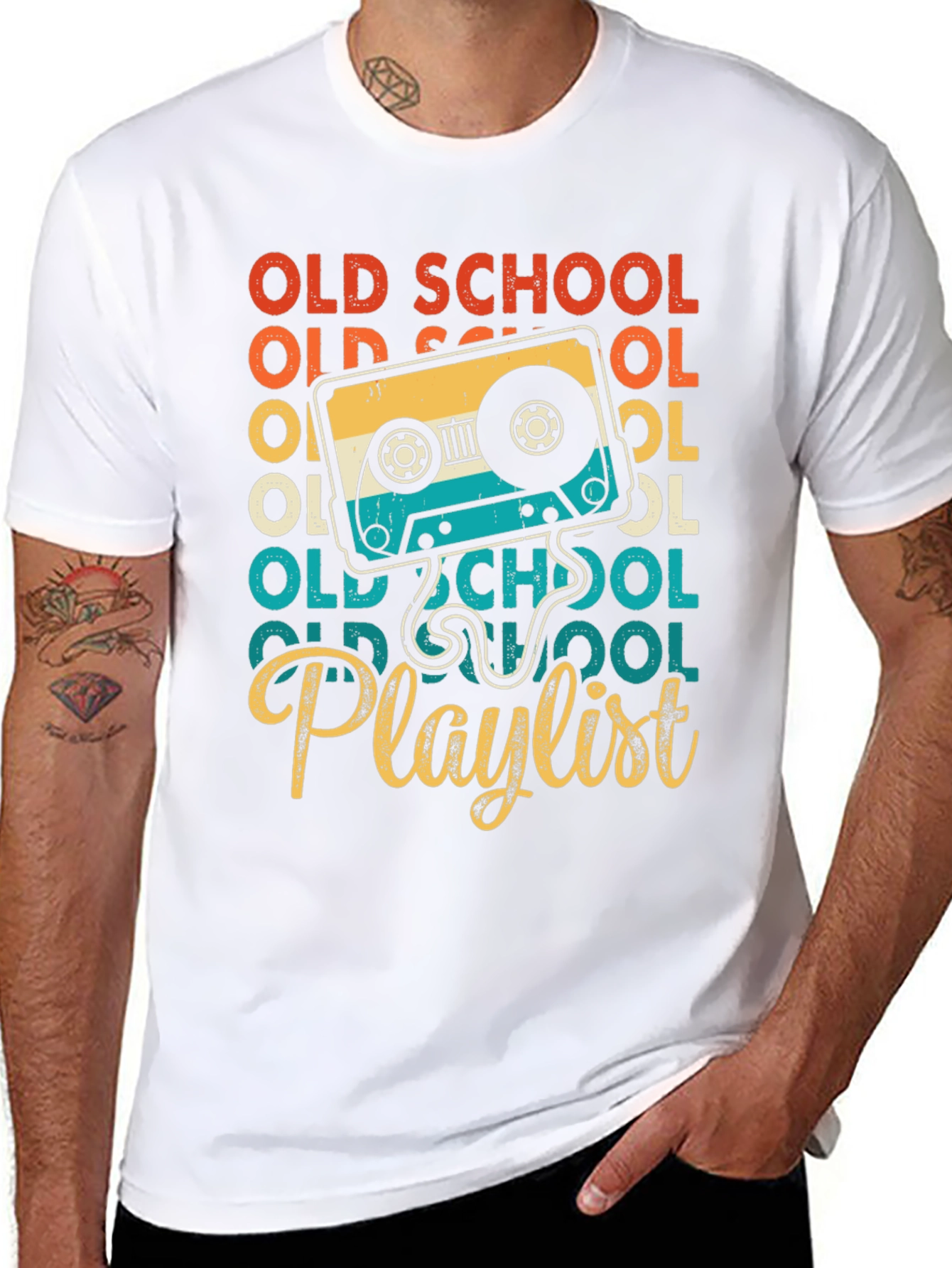 Old School Playlist Retro Cassette Tape T-Shirt