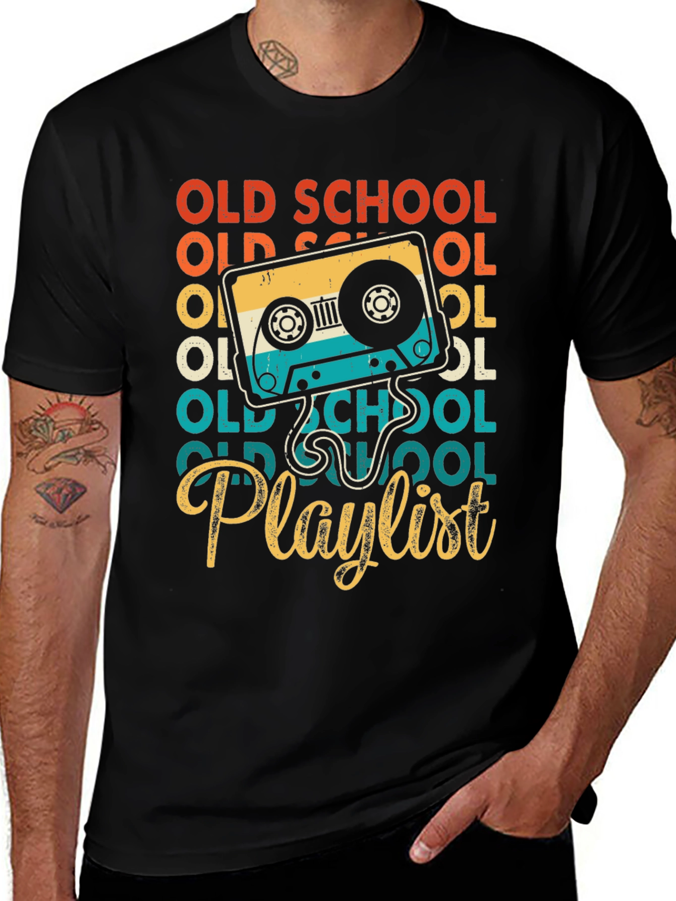 Old School Playlist Retro Cassette Tape T-Shirt