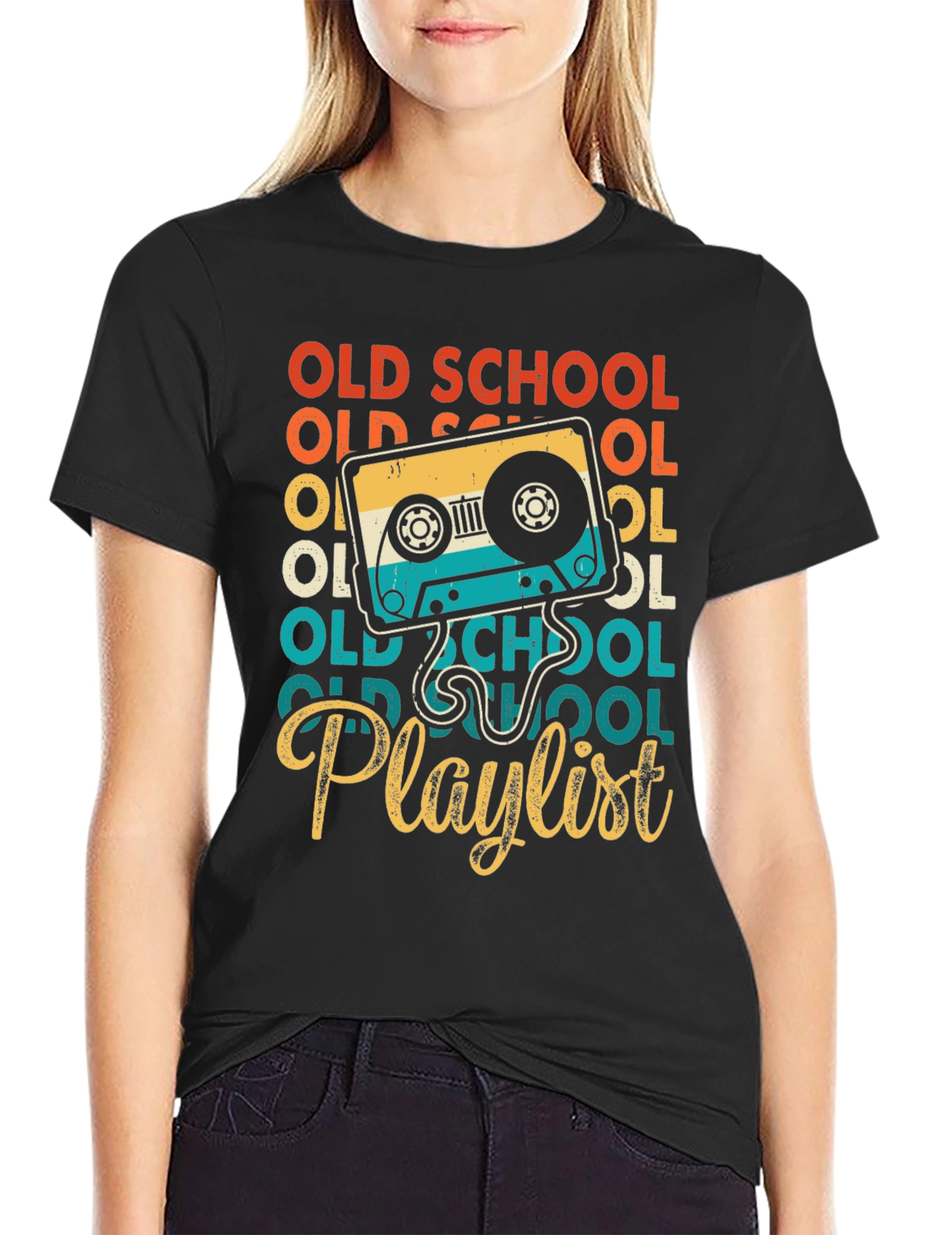 Old School Playlist Retro Cassette Tape T-Shirt