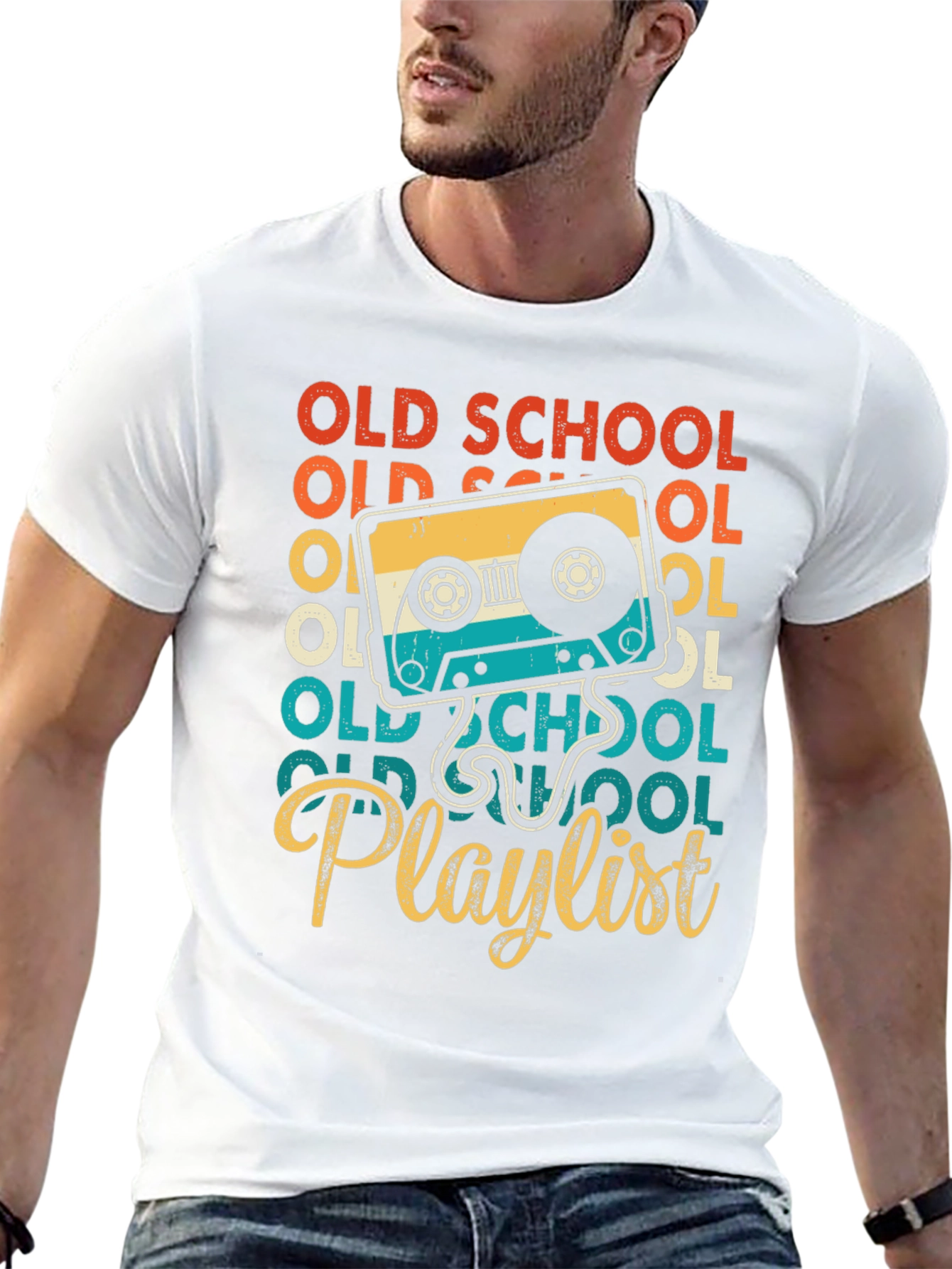 Old School Playlist Retro Cassette Tape T-Shirt