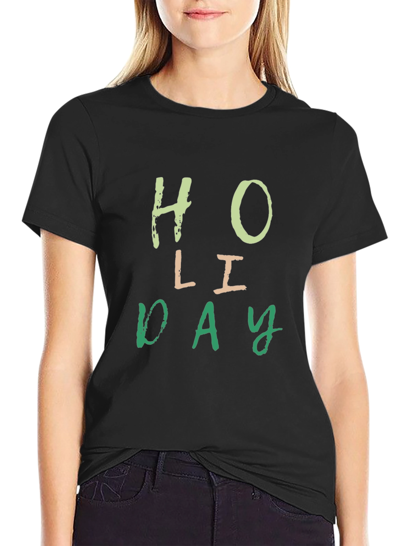 Holiday Graphic T-Shirt - Black Cotton Tee