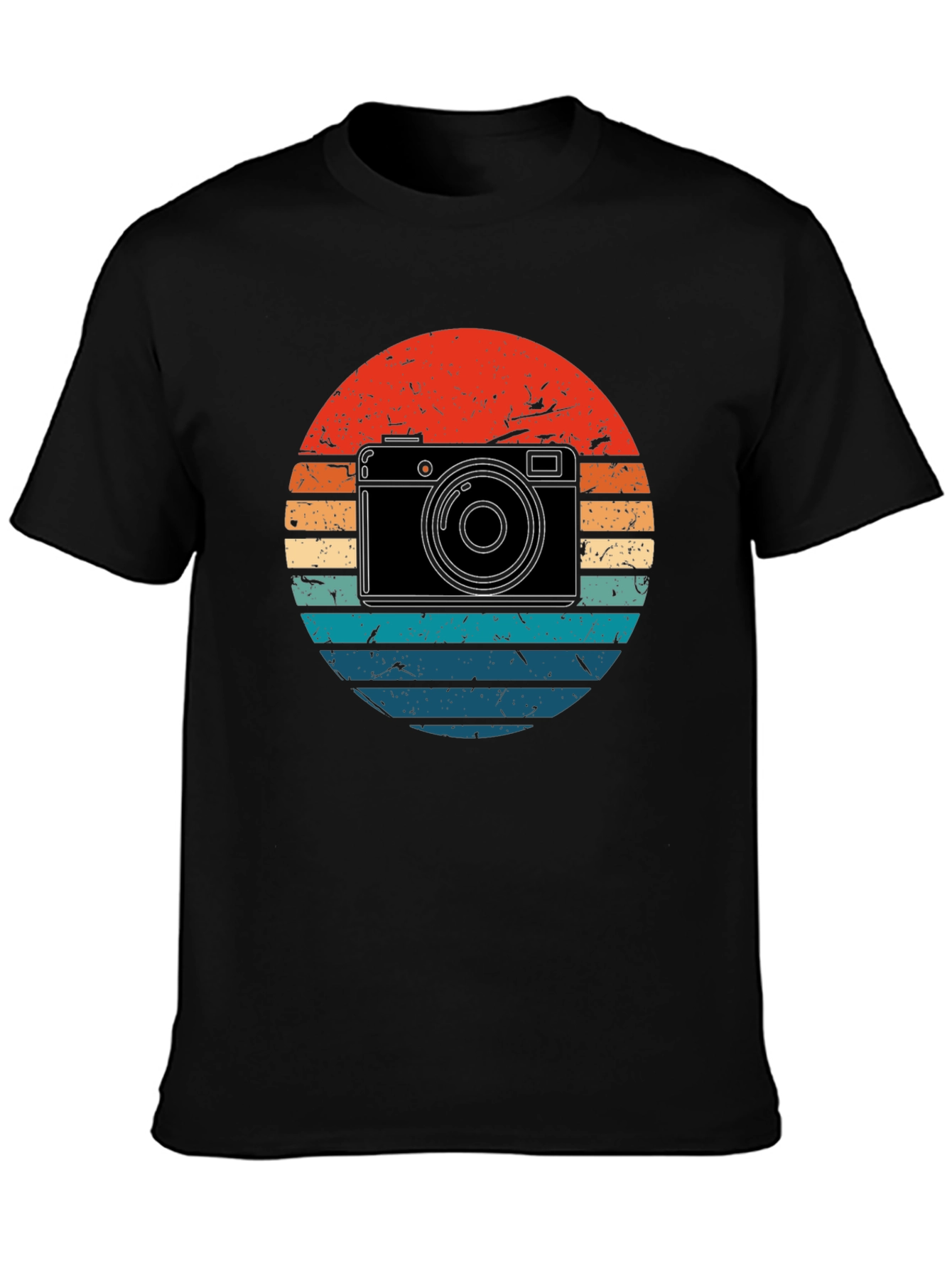 Retro Camera Sunset Graphic T-Shirt