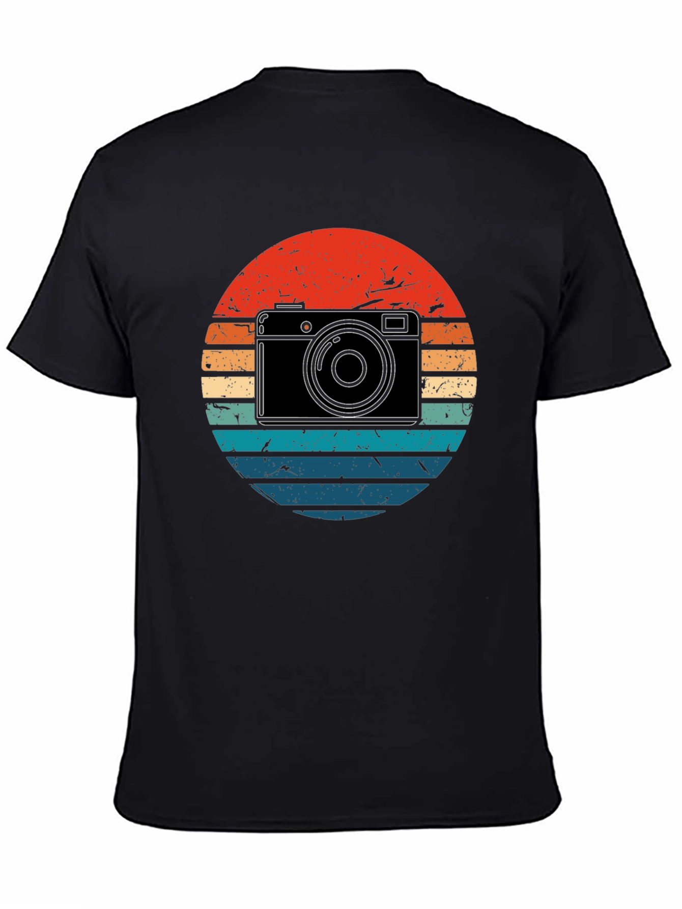 Retro Camera Sunset Graphic T-Shirt