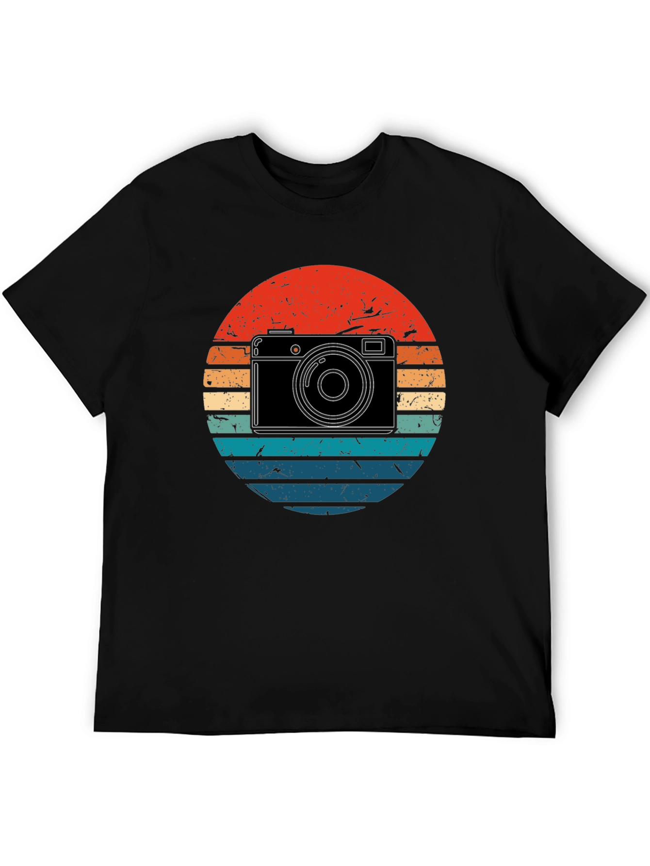 Retro Camera Sunset Graphic T-Shirt