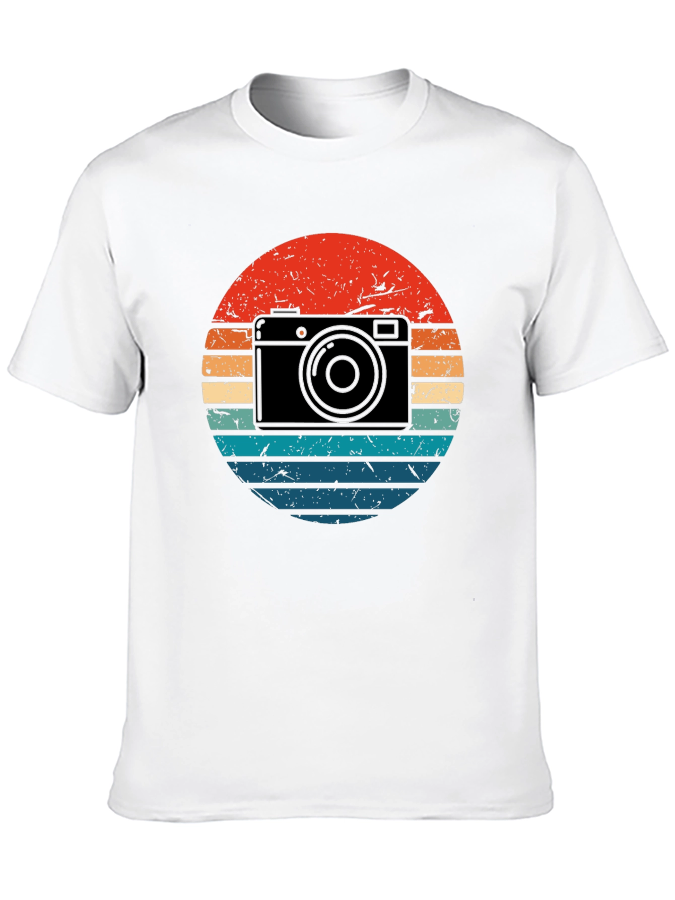 Retro Camera Sunset Graphic T-Shirt
