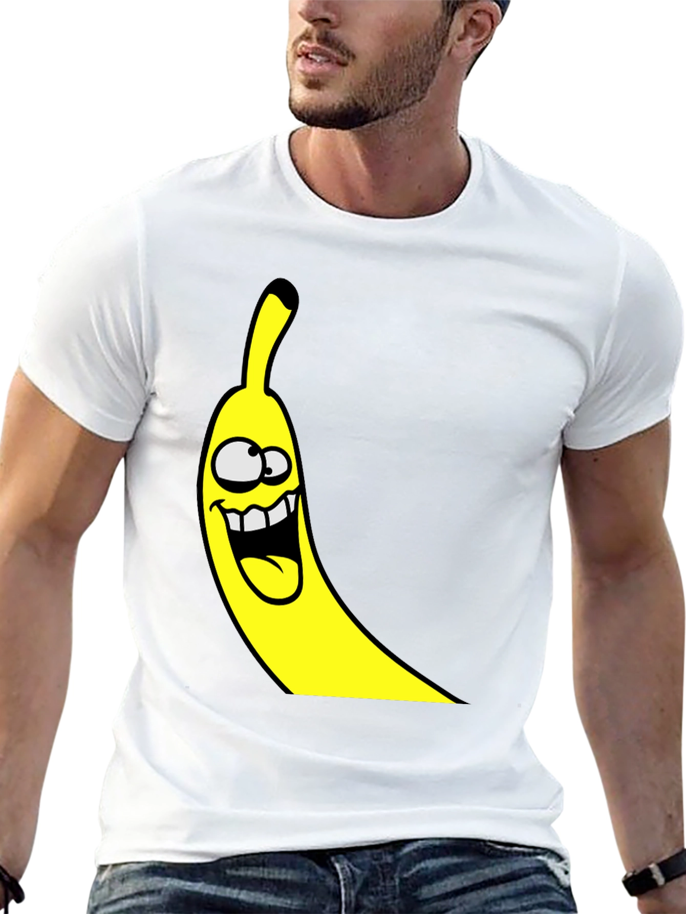 Funny Banana Graphic Tee - Black Cotton T-Shirt