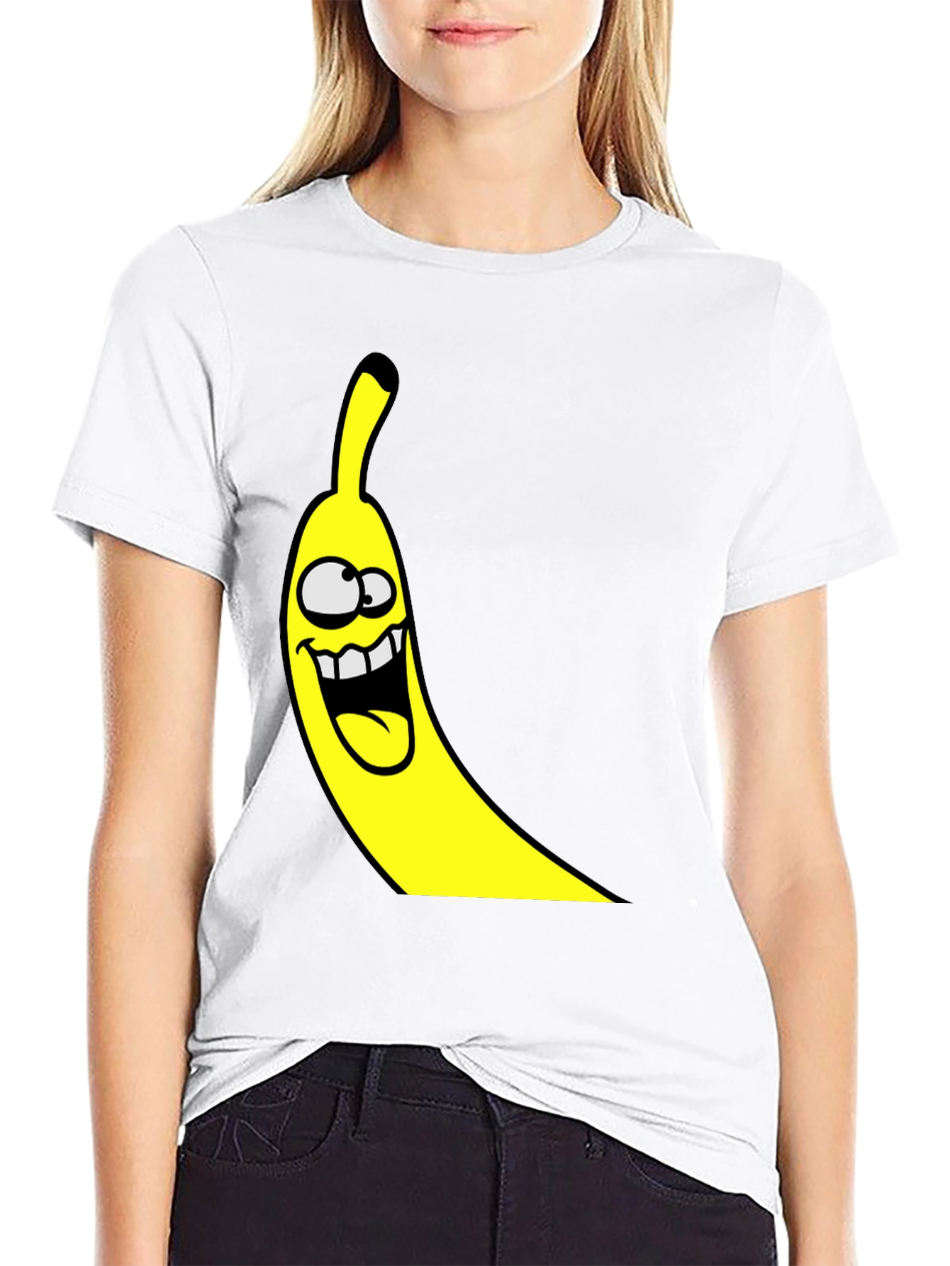 Funny Banana Graphic Tee - Black Cotton T-Shirt