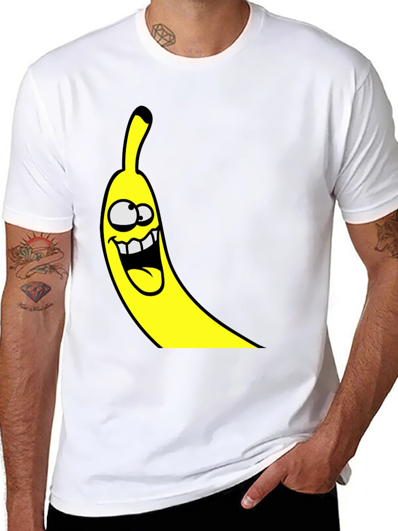 Funny Banana Graphic Tee - Black Cotton T-Shirt
