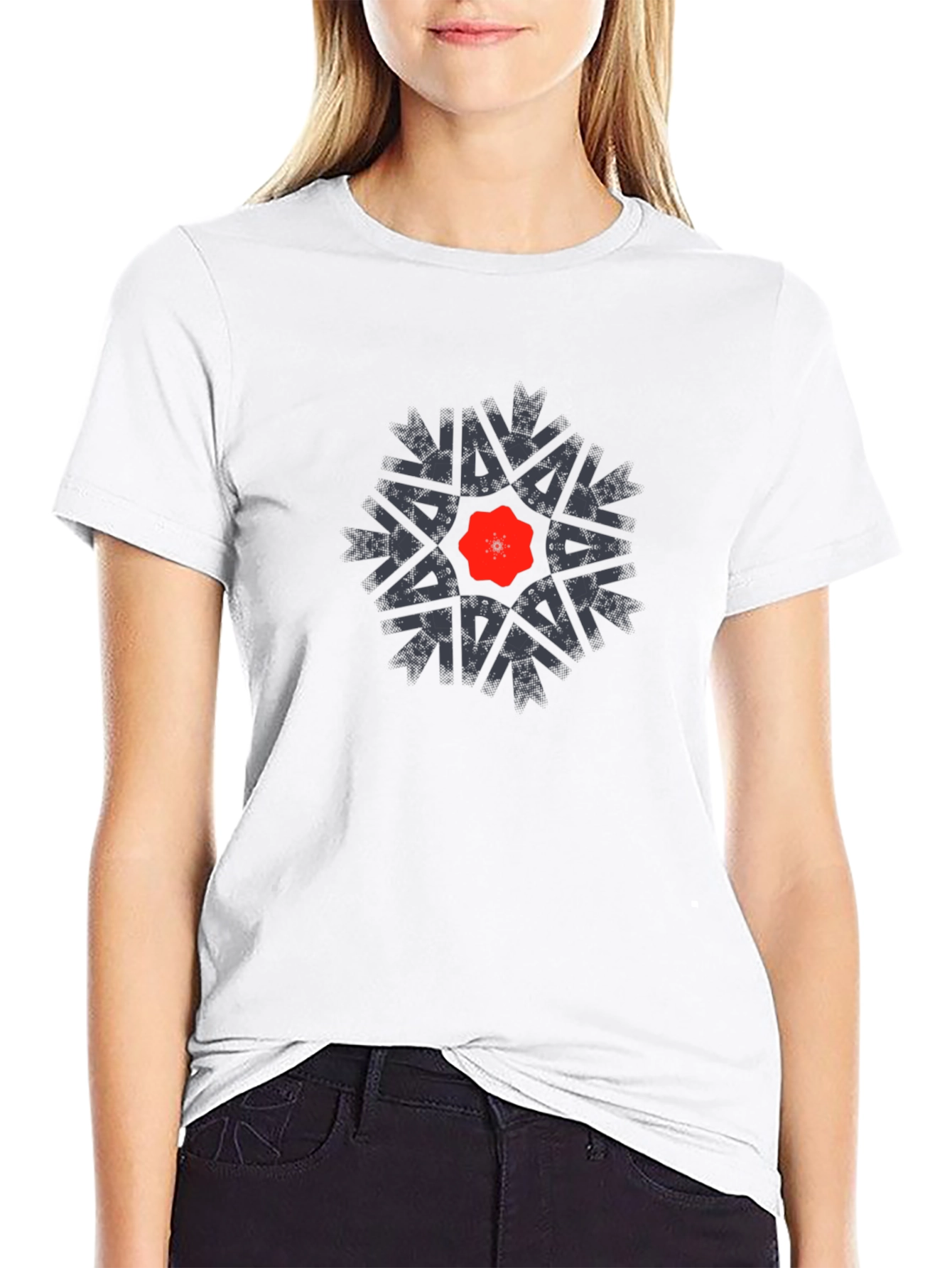 Geometric Graphic Tee - Modern Print Black T-Shirt