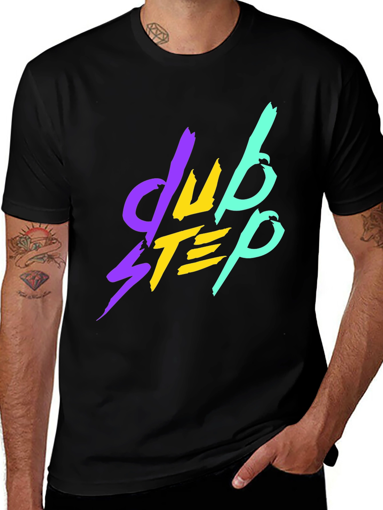 Dubstep Graphic Tee - Black Cotton T-Shirt