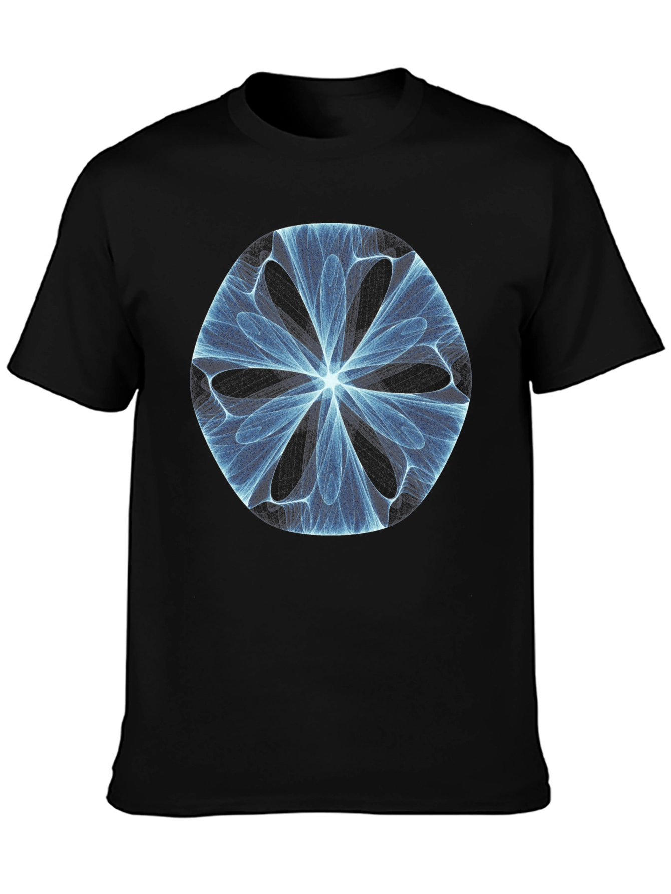 Abstract Fractal Design Black T-Shirt