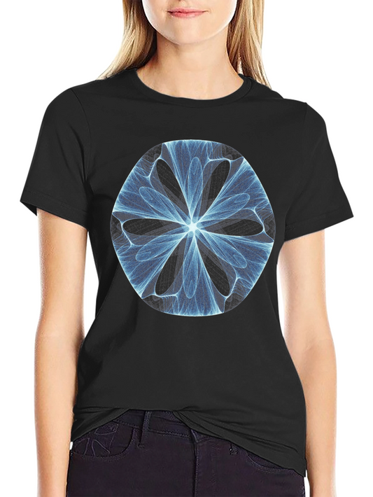 Abstract Fractal Design Black T-Shirt