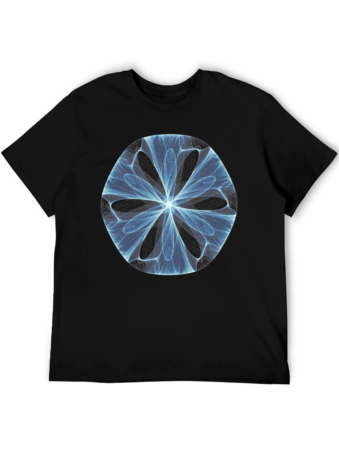 Abstract Fractal Design Black T-Shirt