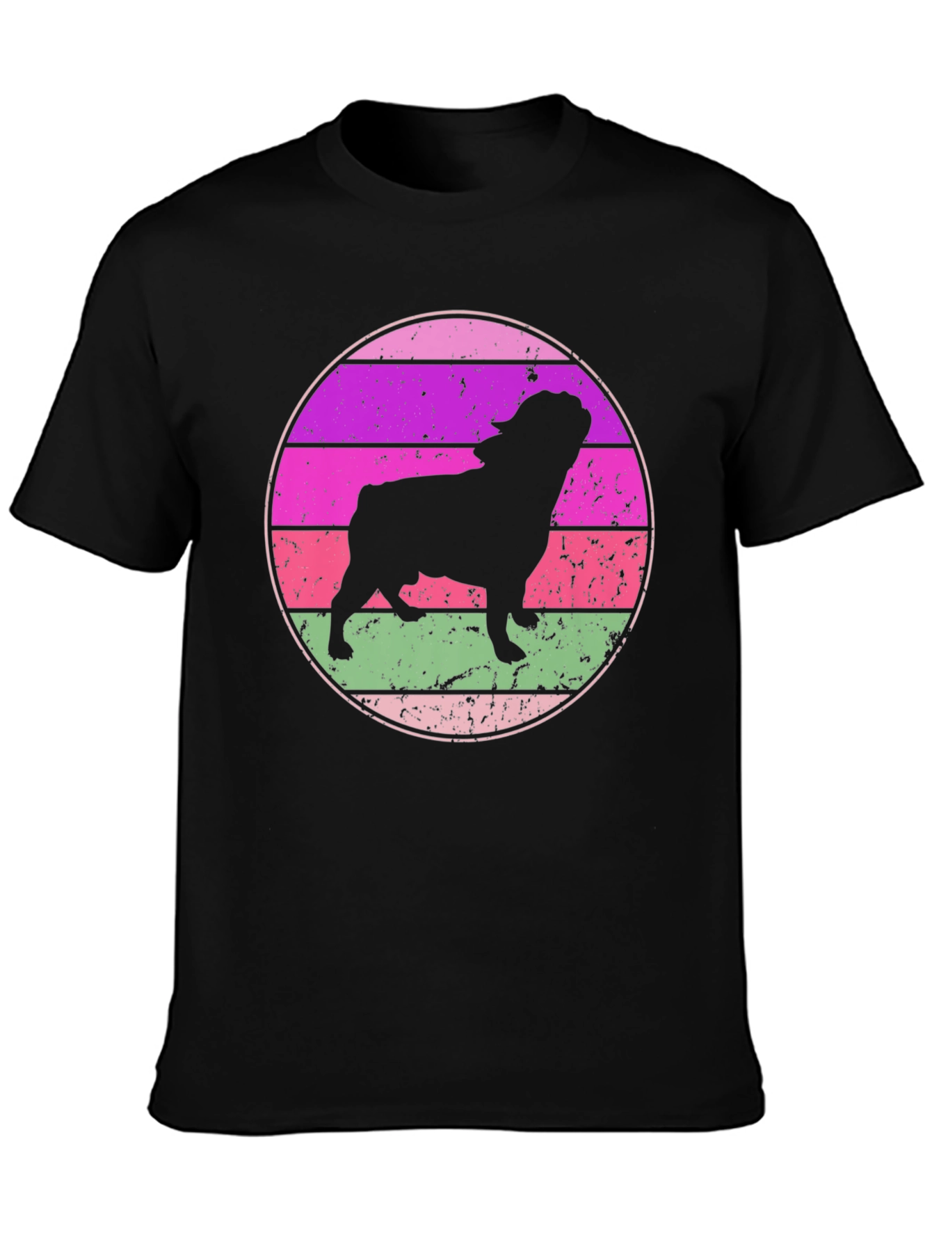Retro Bulldog Sunset T-Shirt - Unique Dog Lover Tee