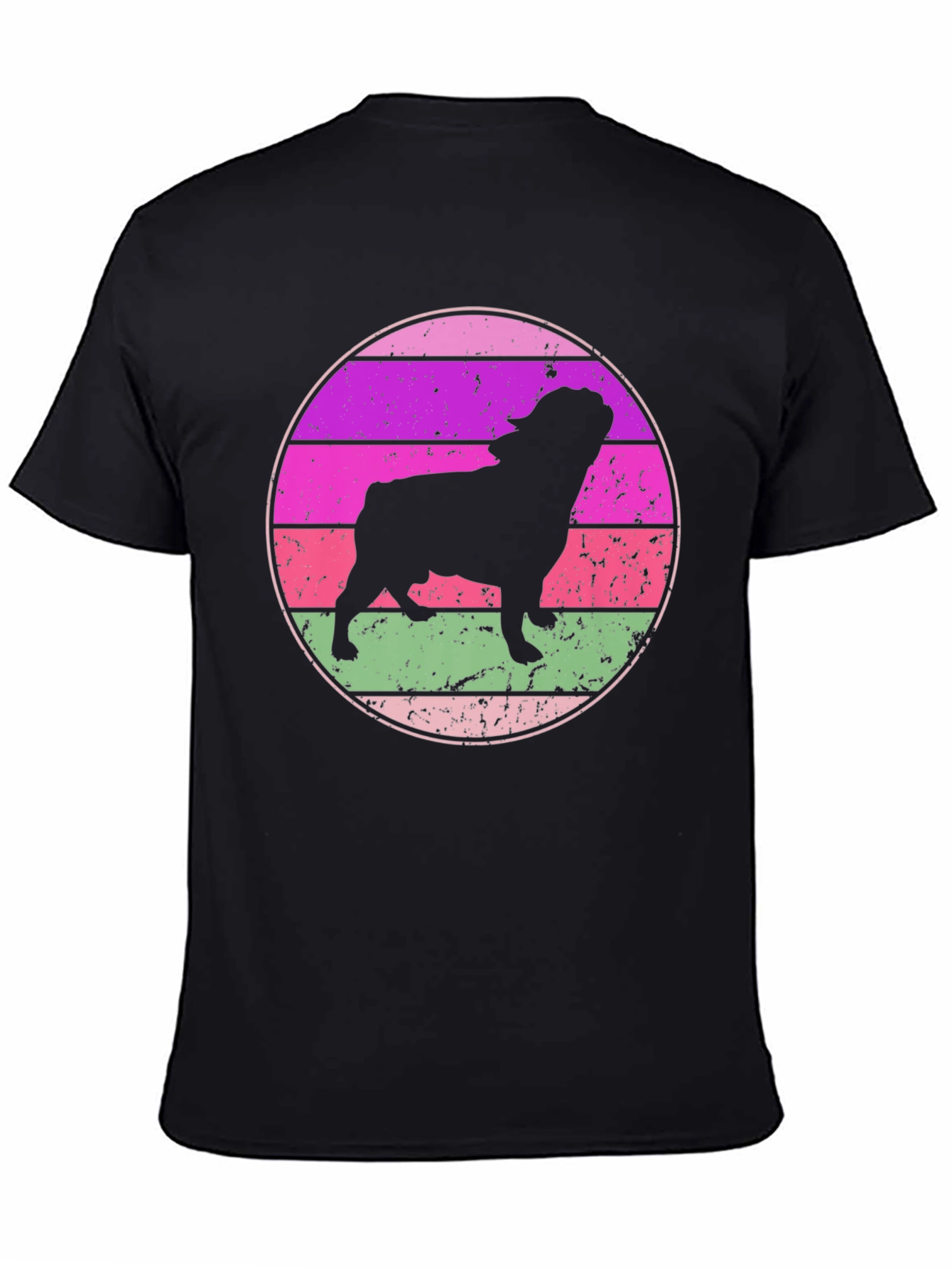 Retro Bulldog Sunset T-Shirt - Unique Dog Lover Tee