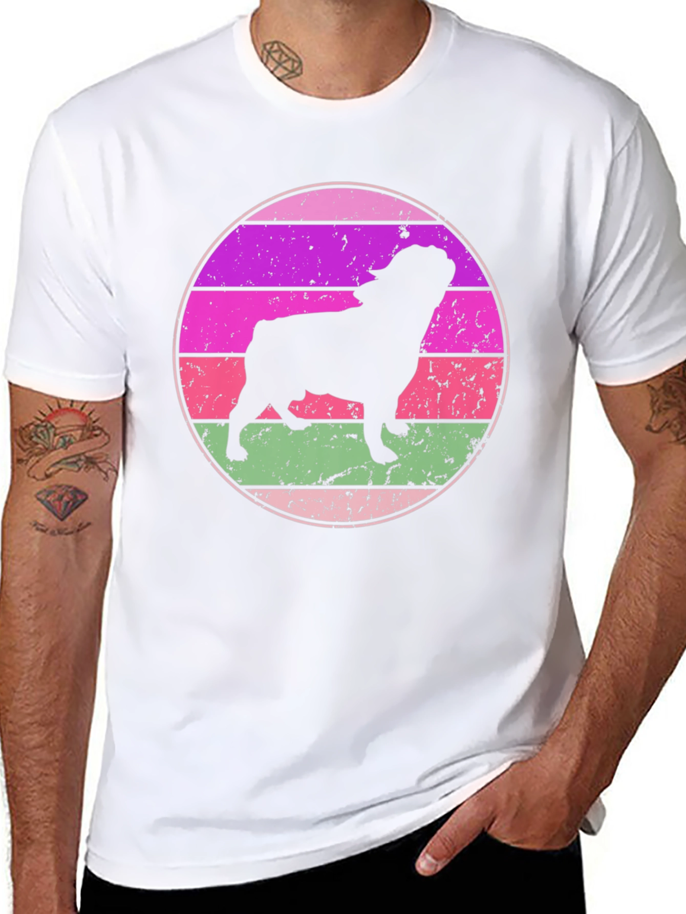 Retro Bulldog Sunset T-Shirt - Unique Dog Lover Tee