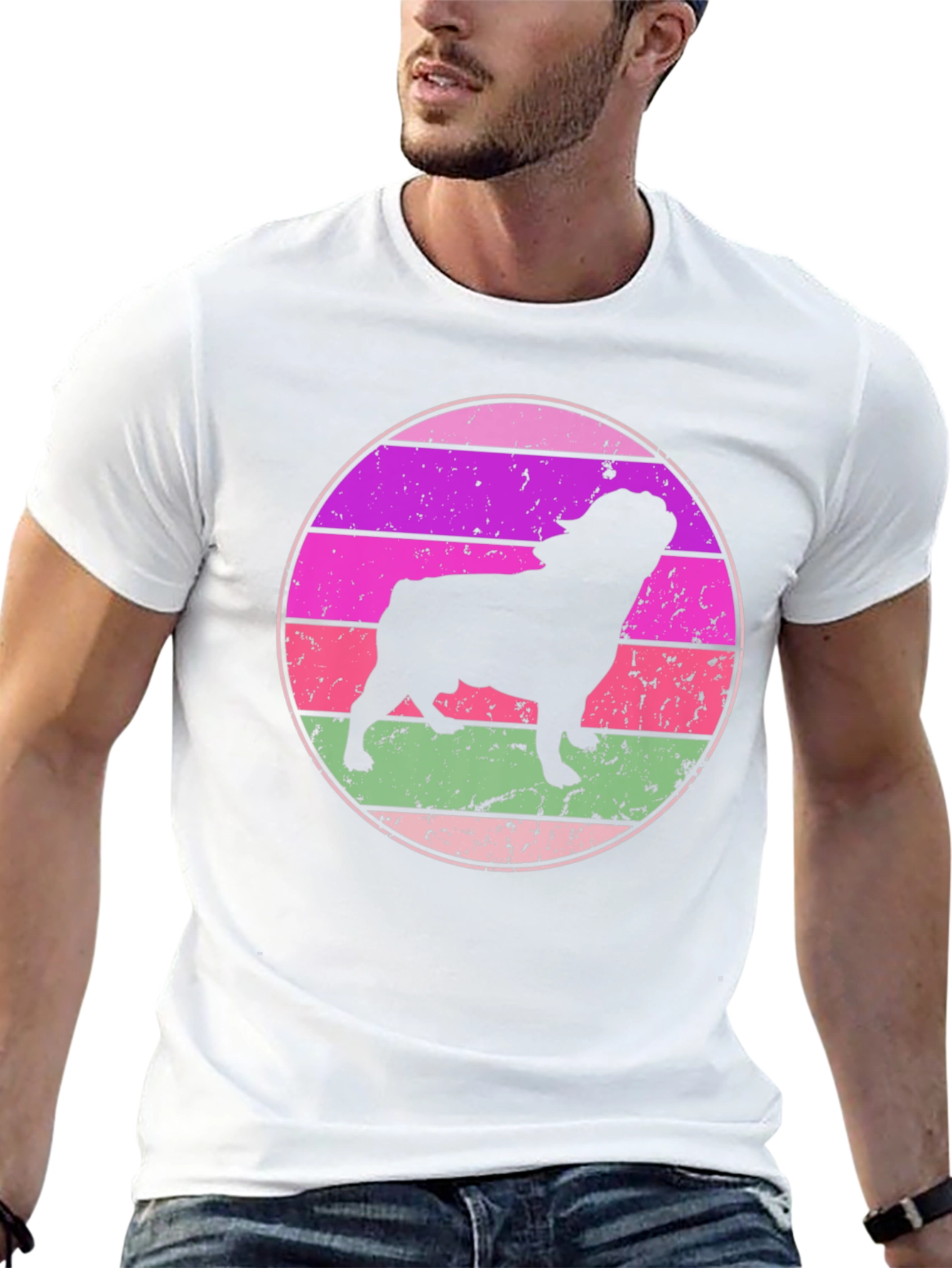 Retro Bulldog Sunset T-Shirt - Unique Dog Lover Tee