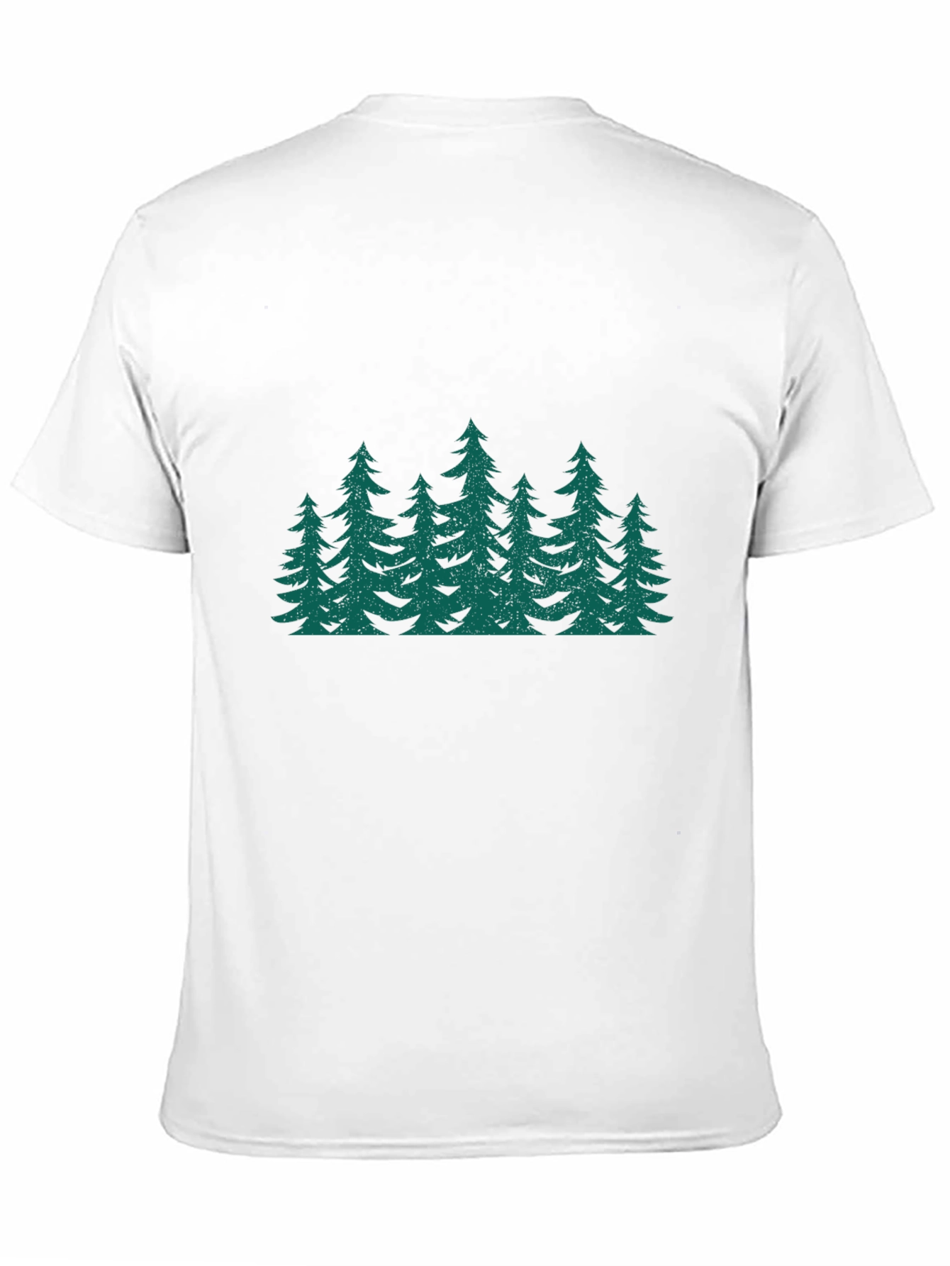 Green Forest Print Black T-Shirt