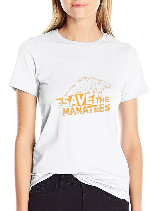 Save the Manatees Graphic Tee - Black Cotton
