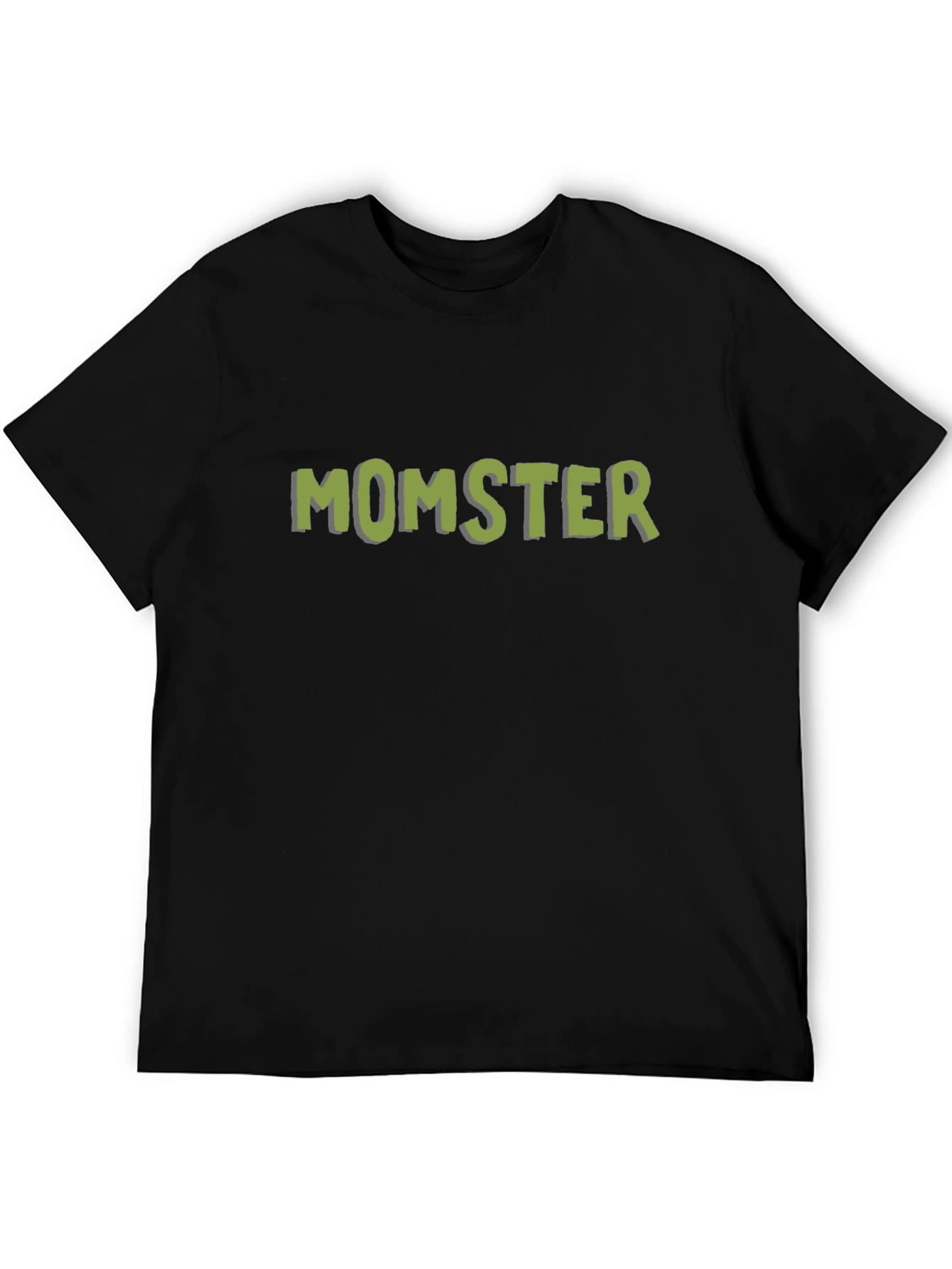 Momster Graphic Print T-Shirt - Black Casual Tee