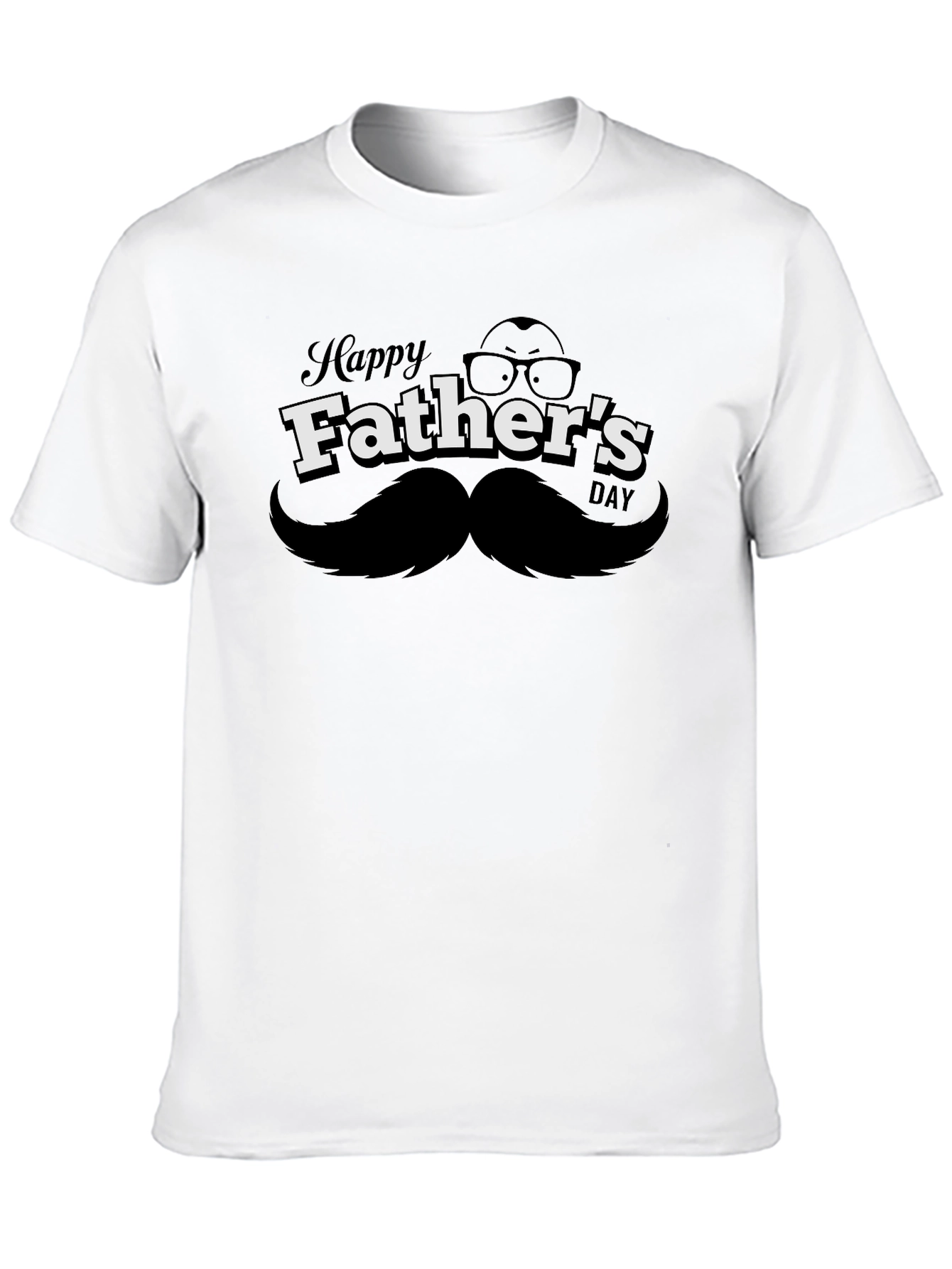 Happy Fathers Day Graphic Tee - Black Cotton T-Shirt