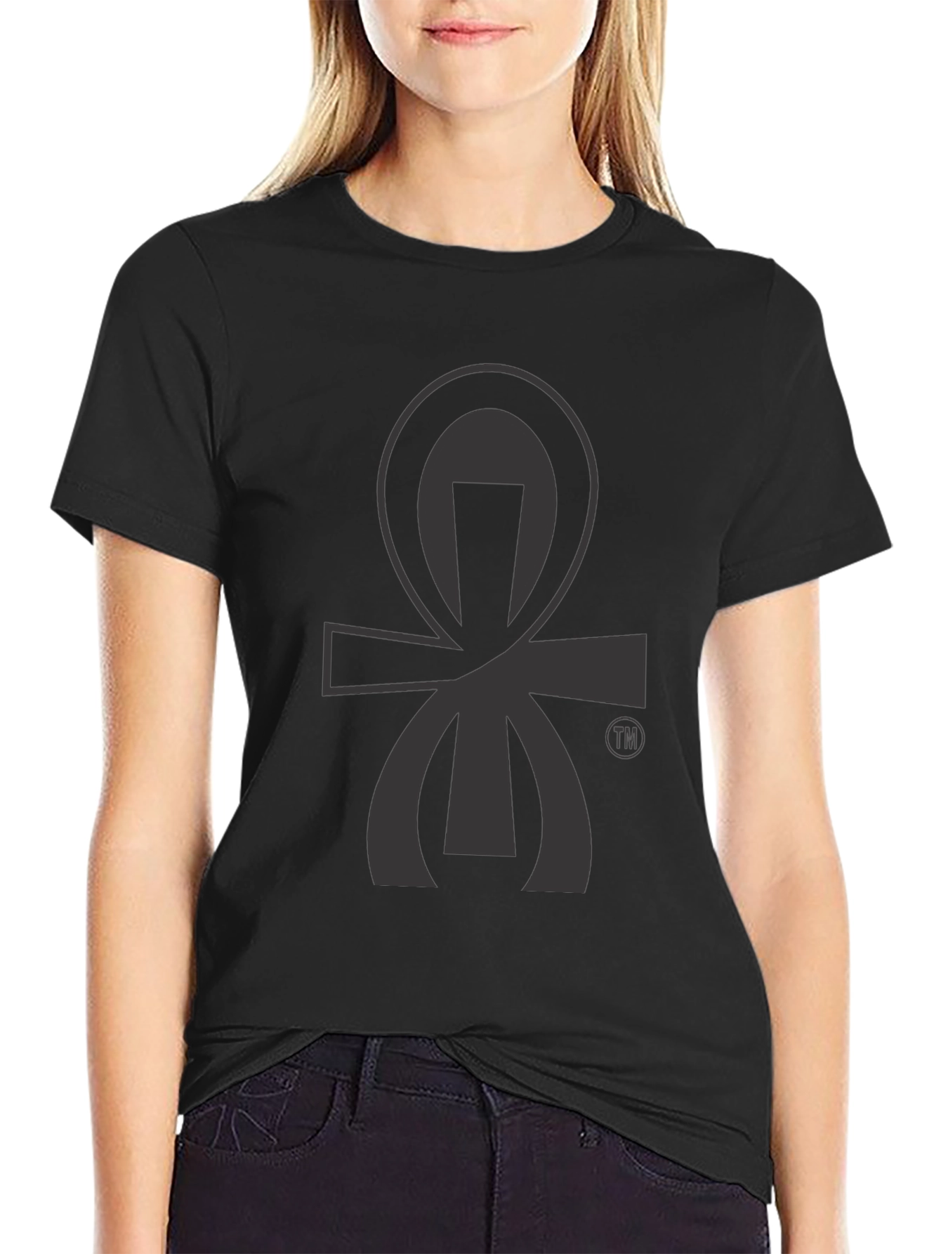 Black Graphic Tee - Unique Symbol Design