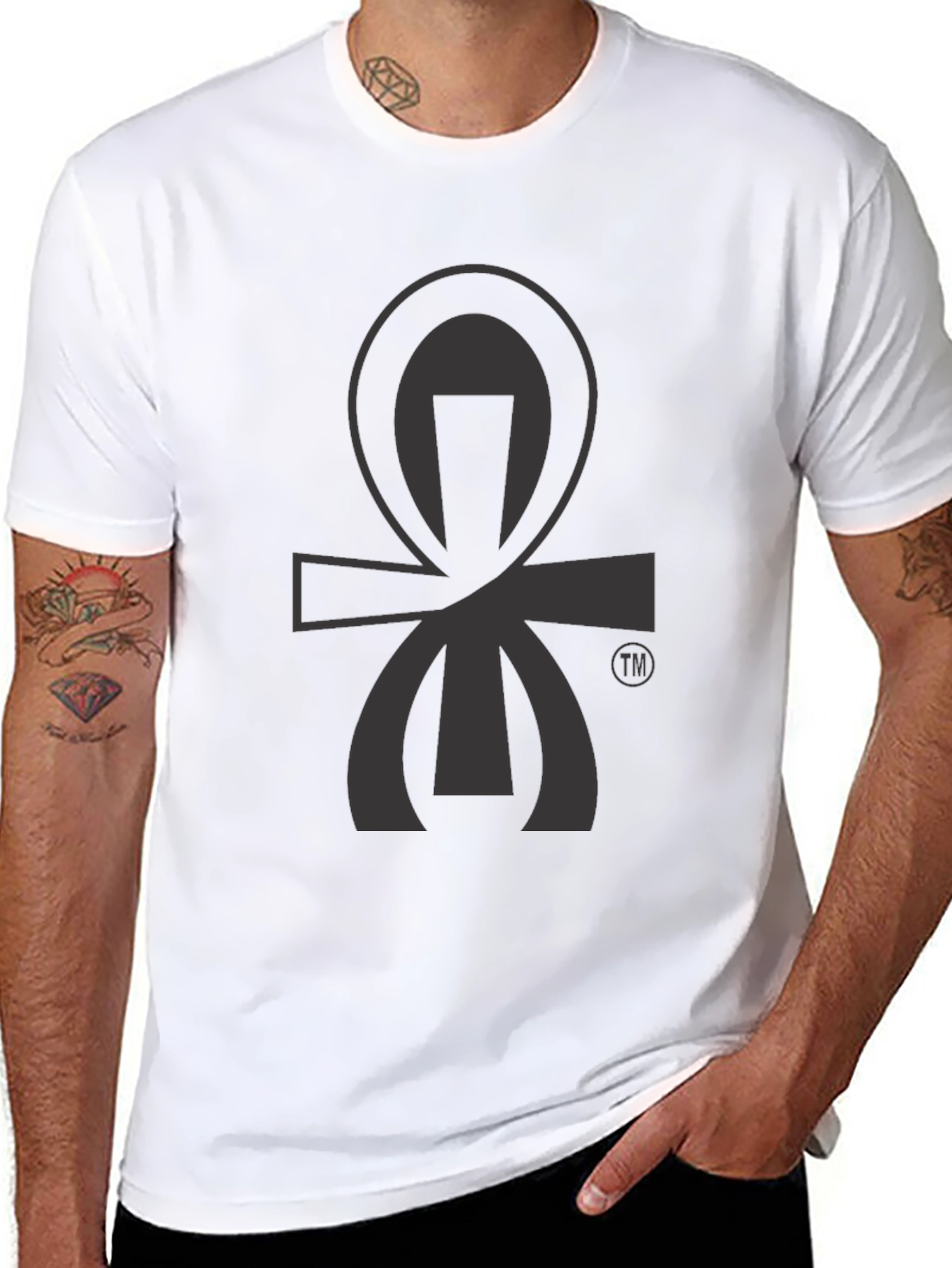 Black Graphic Tee - Unique Symbol Design