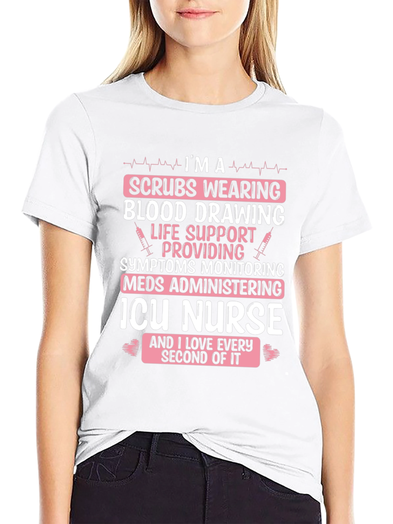 ICU Nurse Graphic Tee - Scrubs Wearing Hero T-Shirt