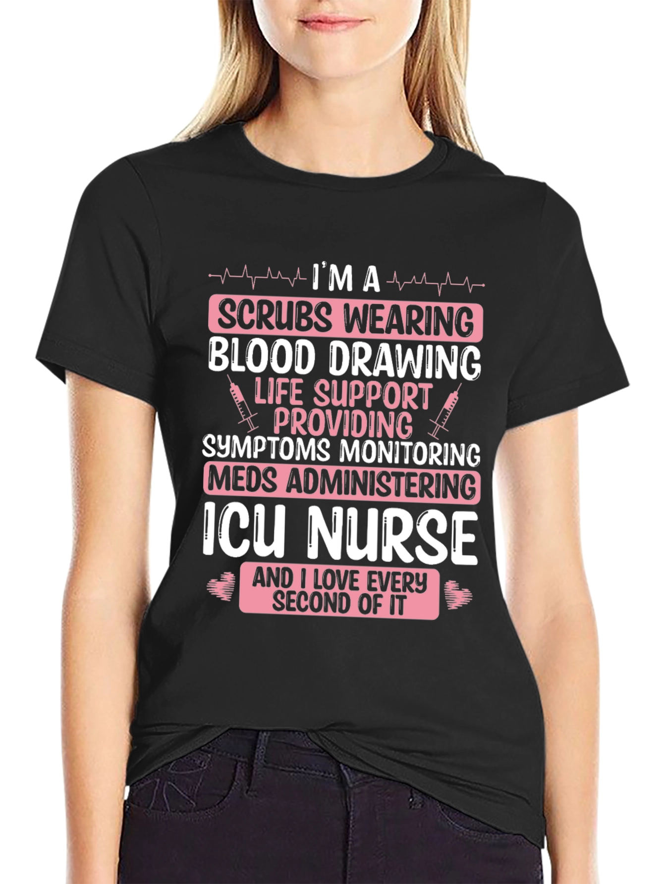 ICU Nurse Graphic Tee - Scrubs Wearing Hero T-Shirt