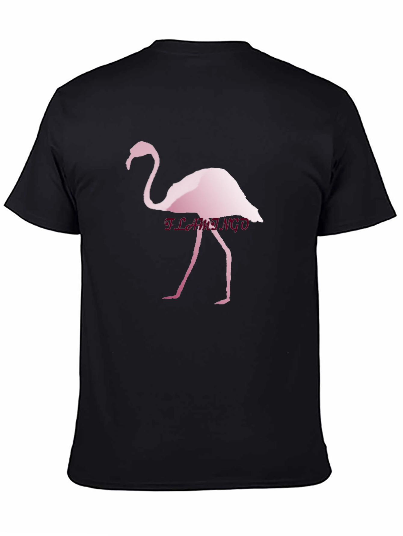 Mens Black T-Shirt with Flamingo Print