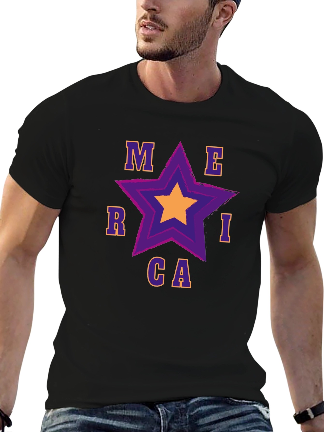 Merica Star Graphic Tee - Patriotic Pride