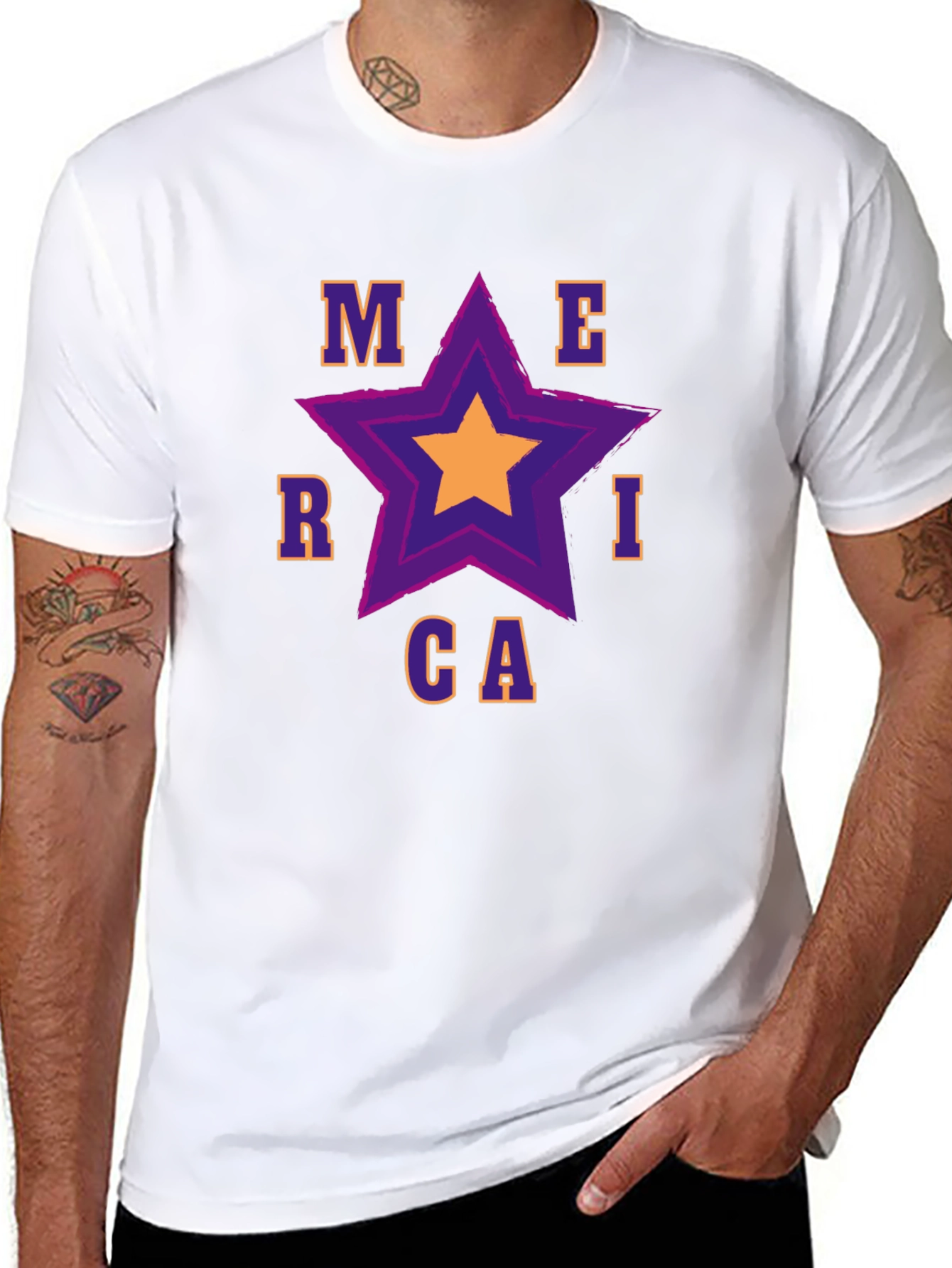 Merica Star Graphic Tee - Patriotic Pride